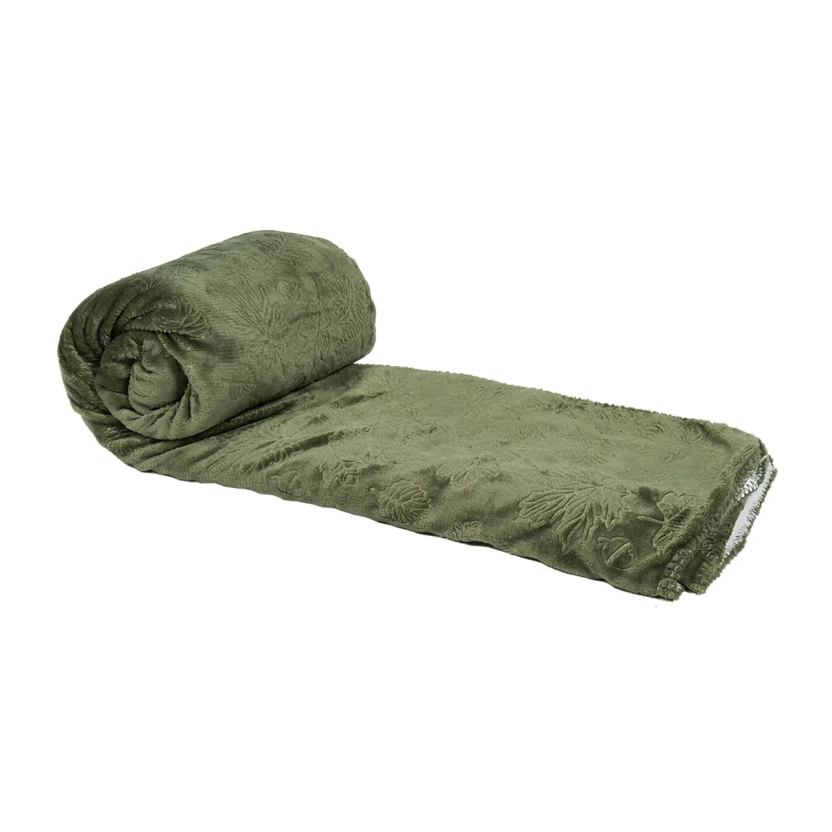 Embossed Autumn Leaf Throw - Olive – image 1