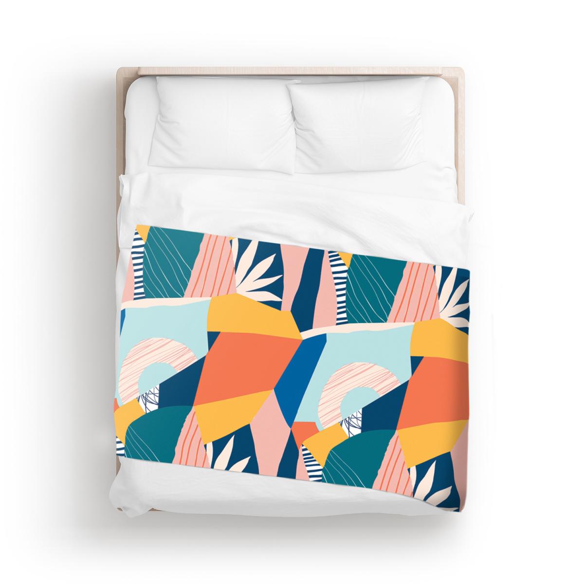 Modern Floral Pattern Blanket - Blue – image 2