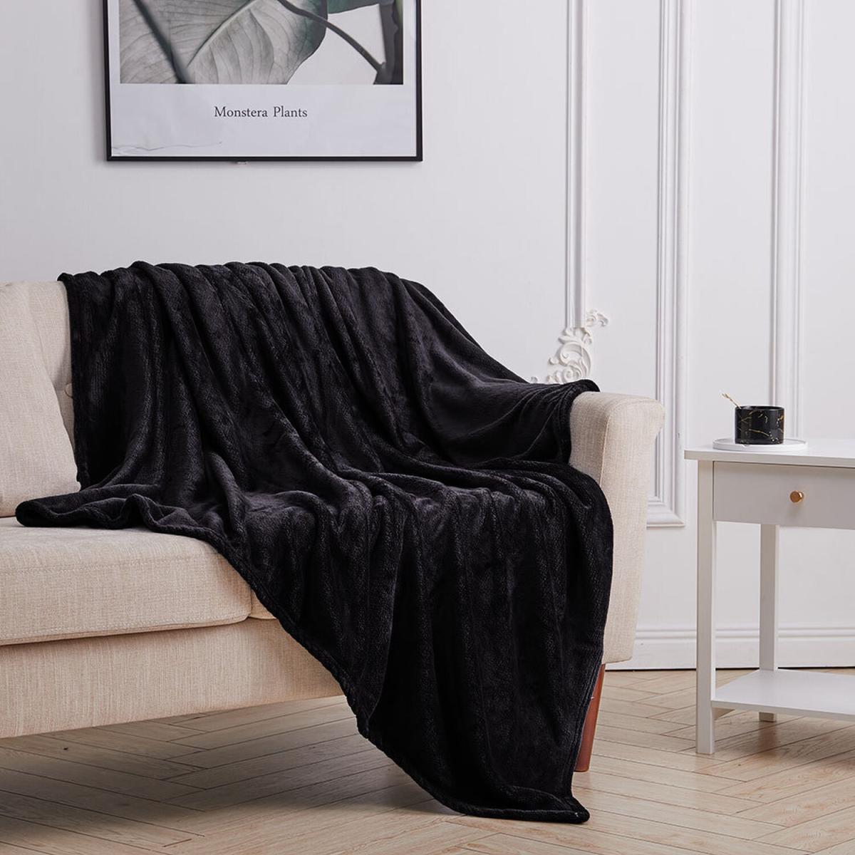 Solid Soft Blankets  - Black – image 2