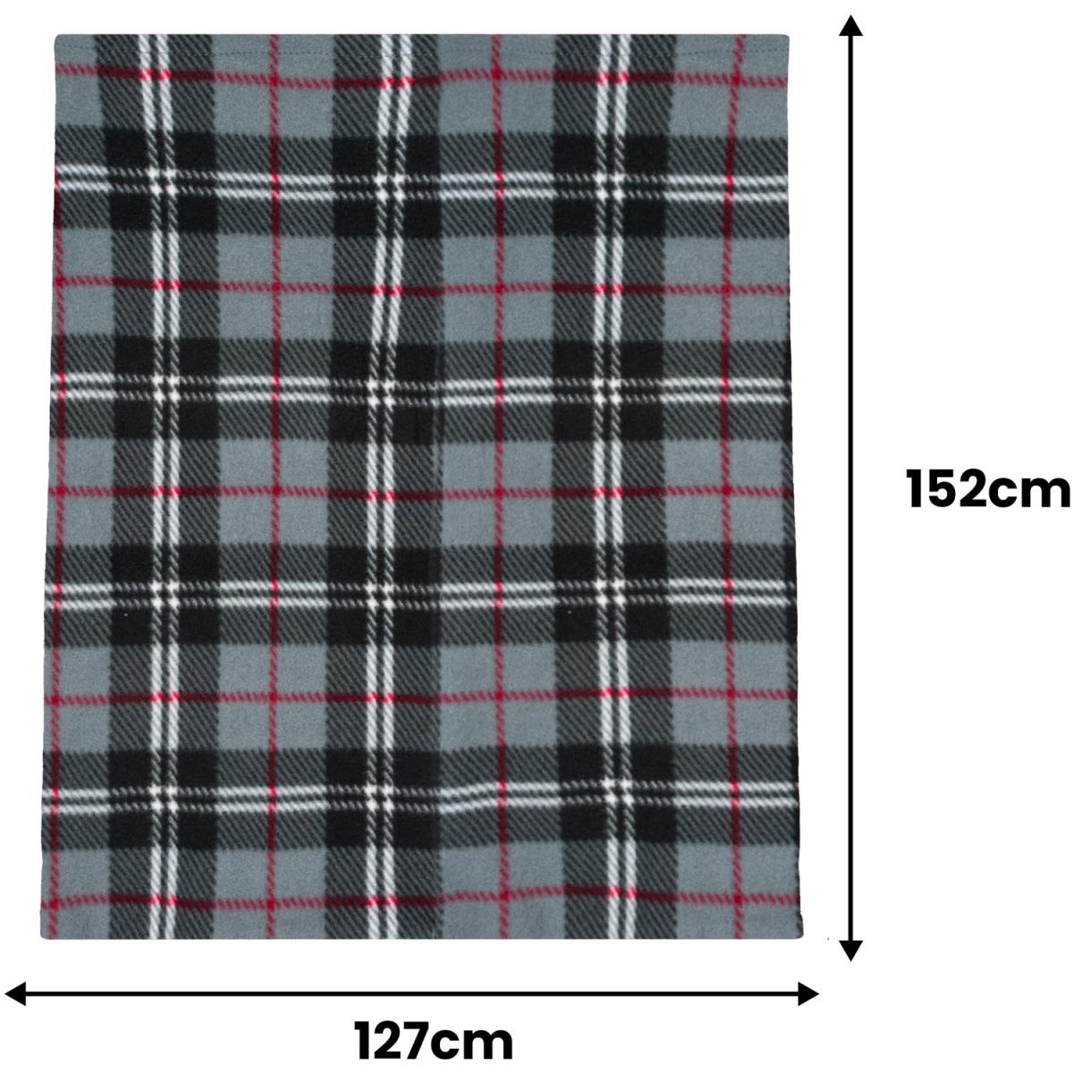 Soft Plush Classic Check Blanket Throw - Grey – image 3