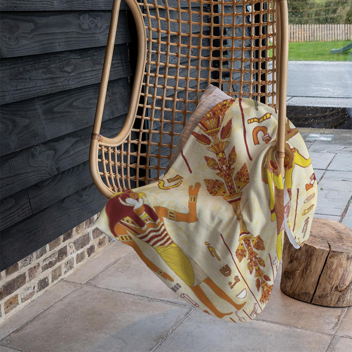 Egyptian Gods Ancient Egyptian Hieroglyphs Blanket - Yellow – image 1