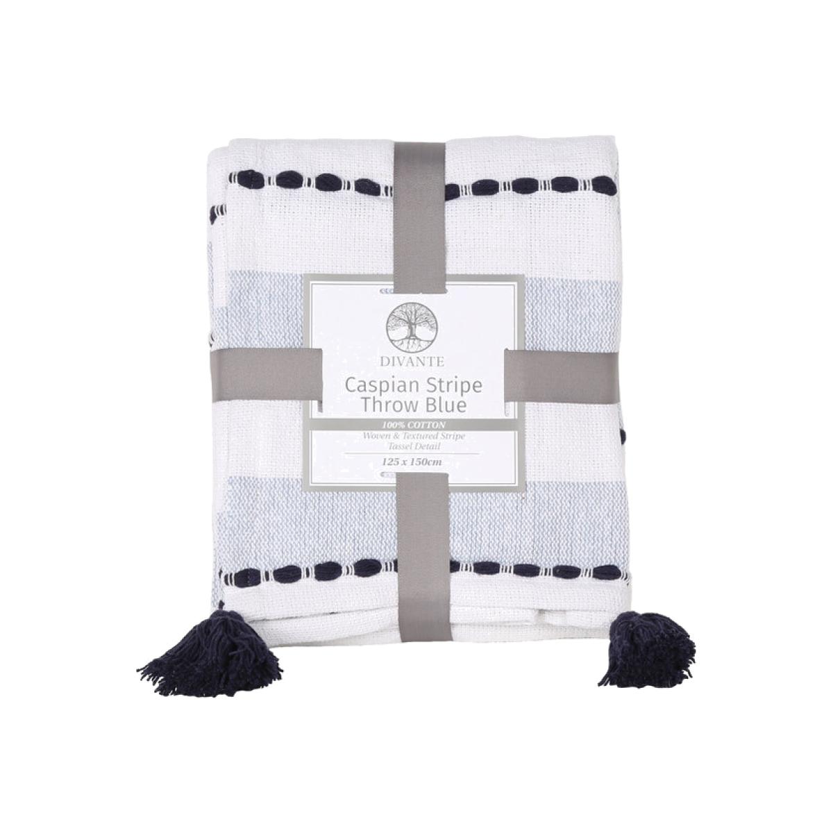 Divante Caspian Stripe Throw Blue – image 1