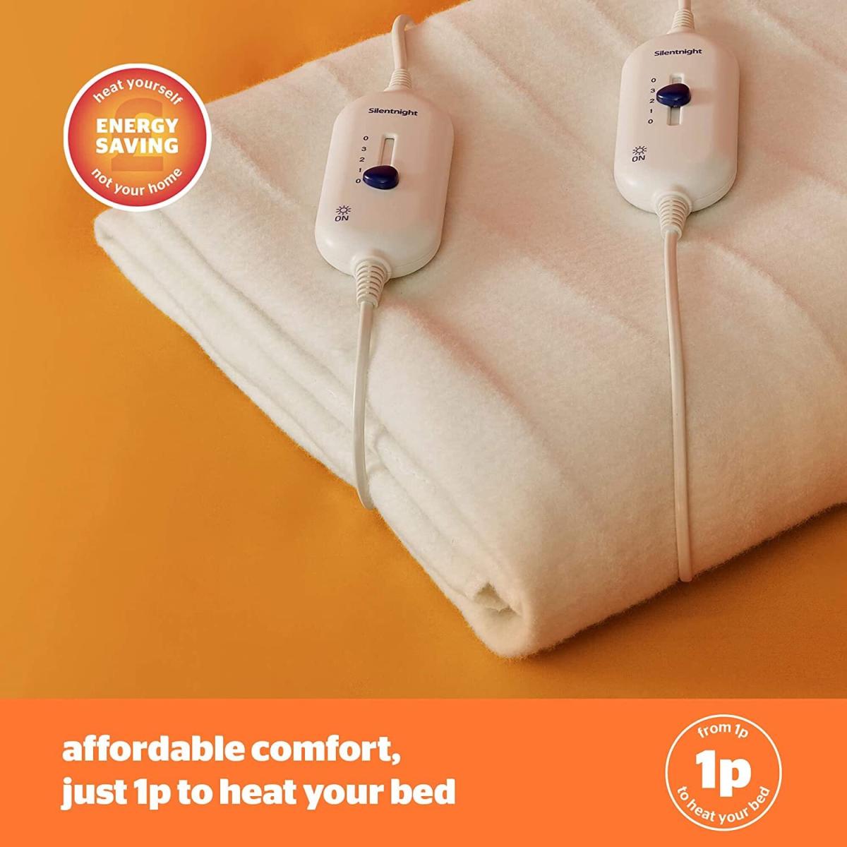 Dual Control Electric Blanket Underblanket Bed Warmer Sheet  - White – image 2