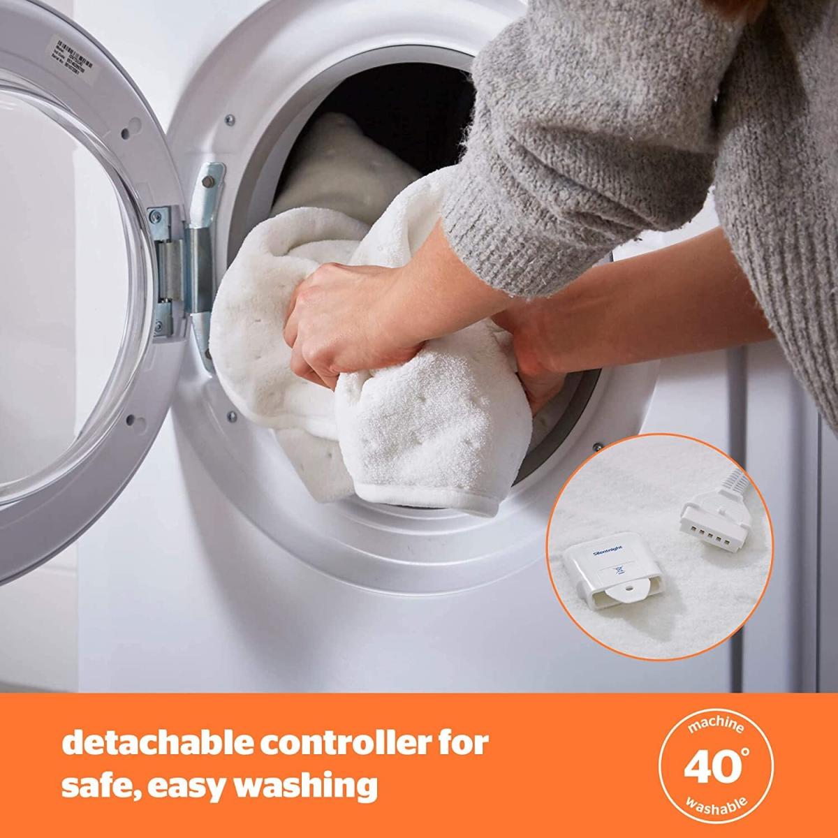 Dual Control Electric Blanket Underblanket Bed Warmer Sheet  - White – image 7
