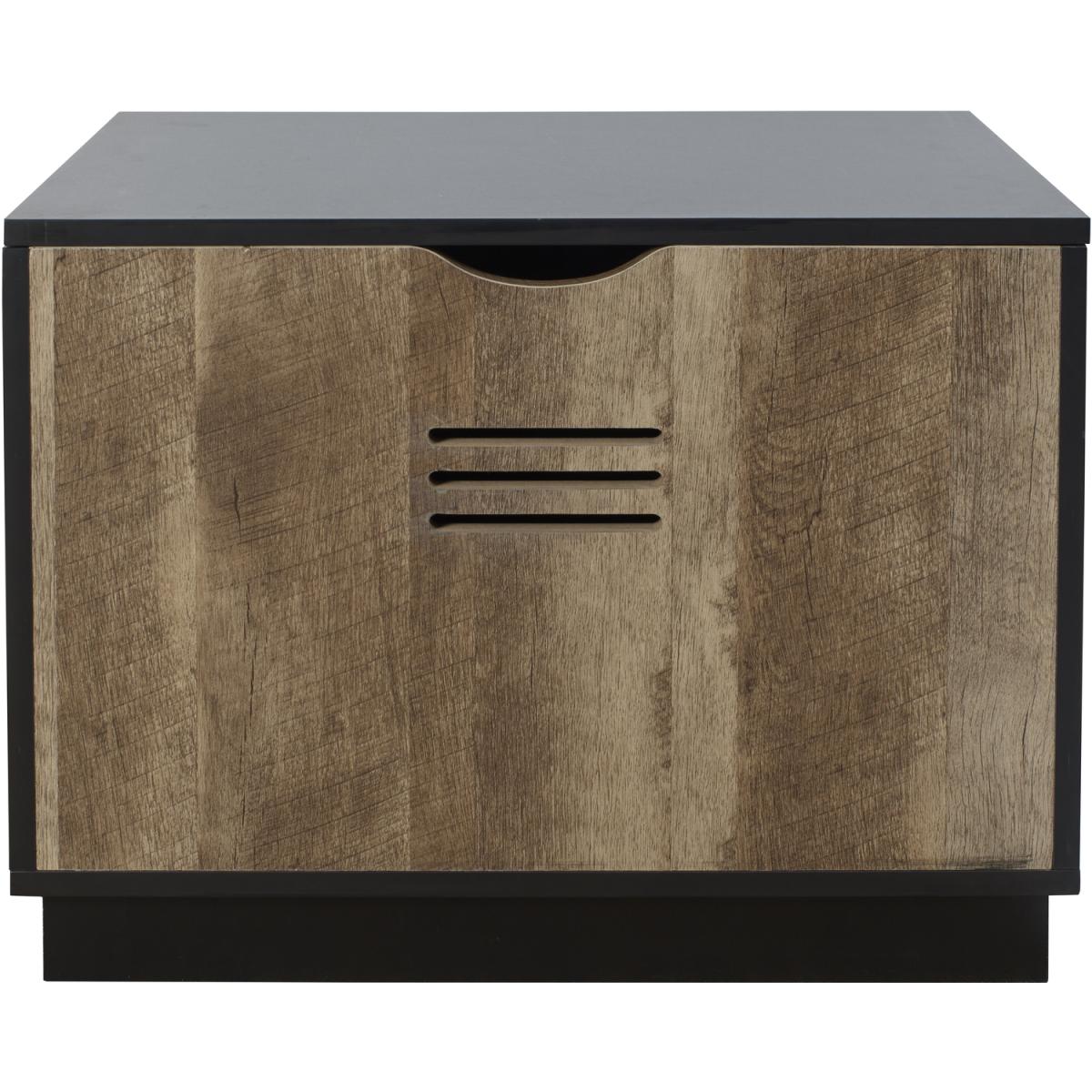 Cargo Style Wood-Effect Storage Blanket Box in Black - Brown – image 6