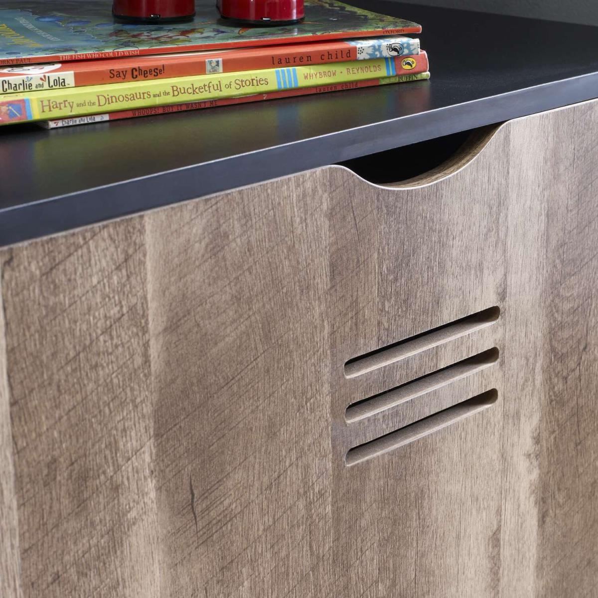 Cargo Style Wood-Effect Storage Blanket Box in Black - Brown – image 8