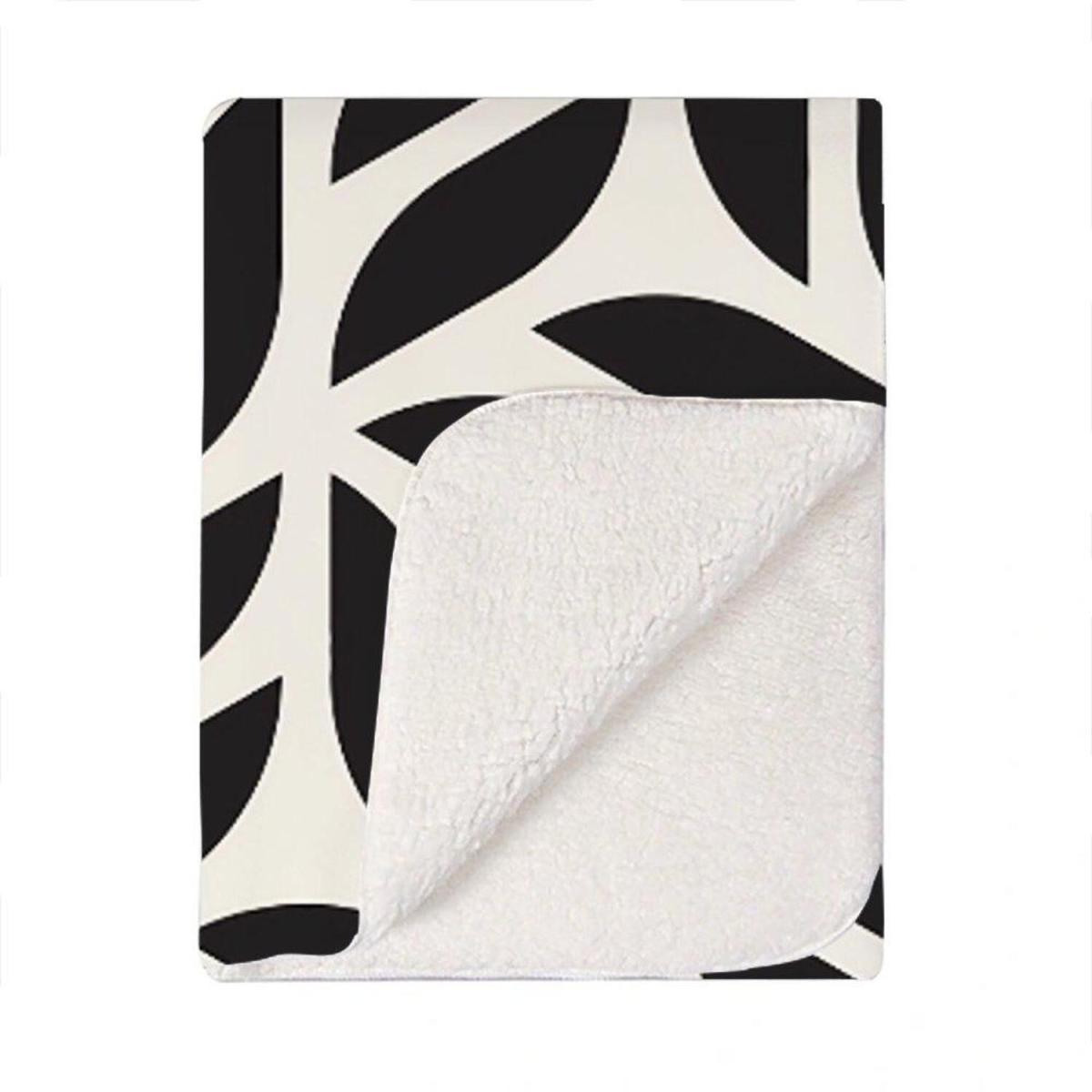 Modern Stylish Abstract Texture Blanket - Black – image 2