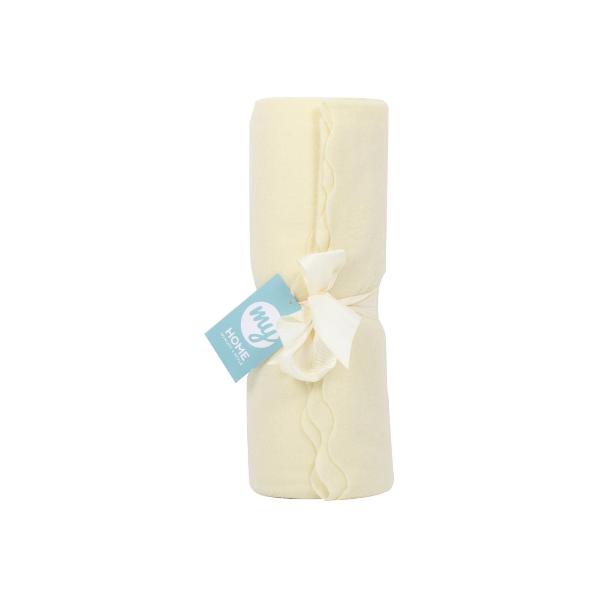 Scallop Trim Throw - Yellow