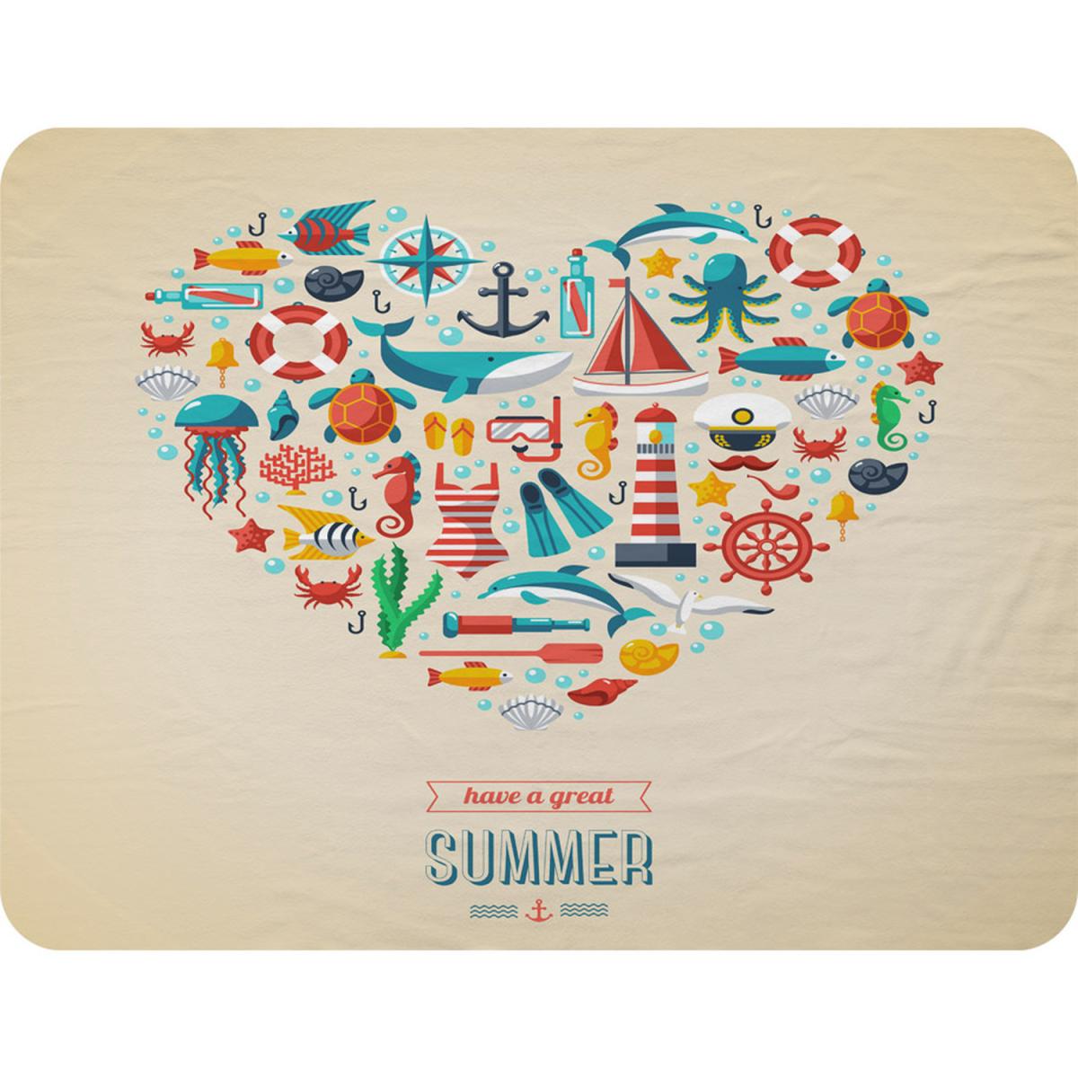 Love Heart Of Sealife  Nautical Items Blanket - Yellow – image 2