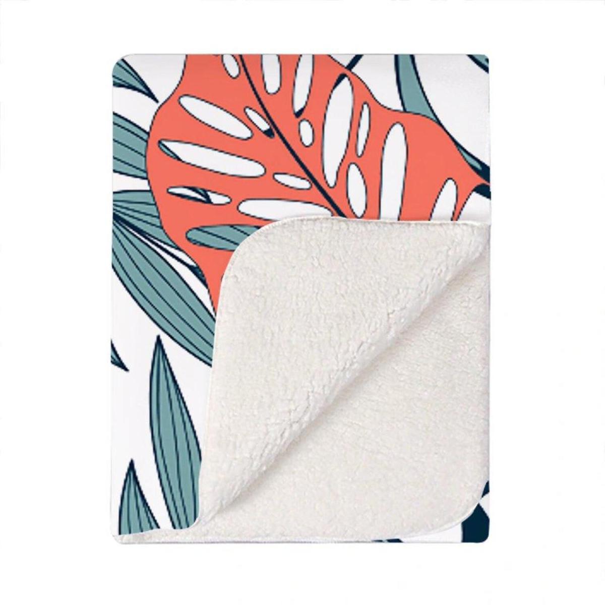 Tropical Leaf Pattern Blanket - Orange – image 2