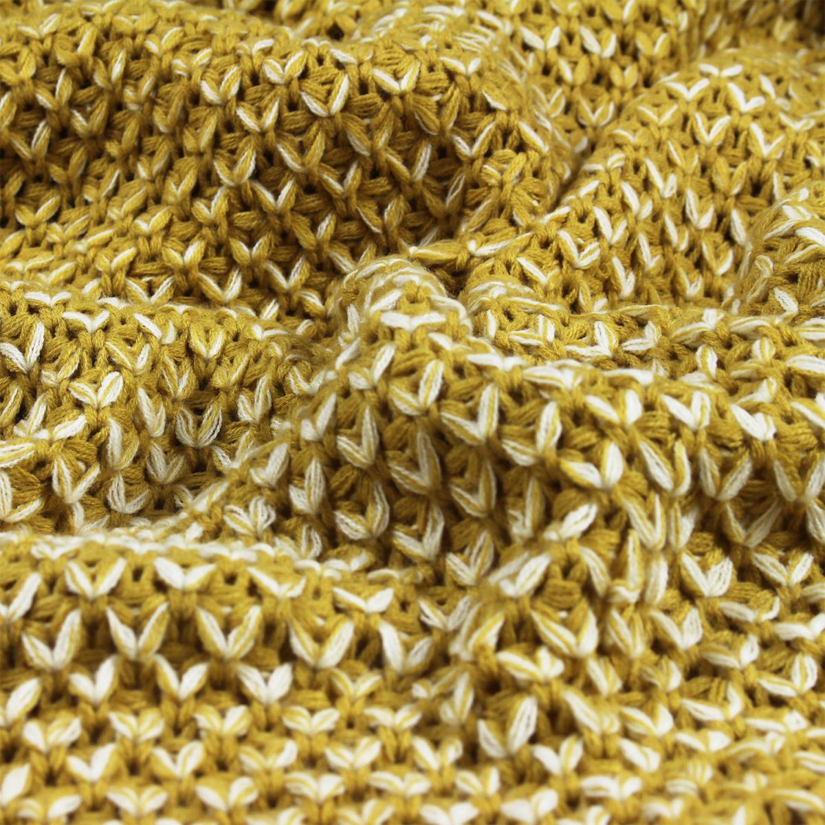 Multi-Tonal Chunky Knit Throw - Ochre – image 3