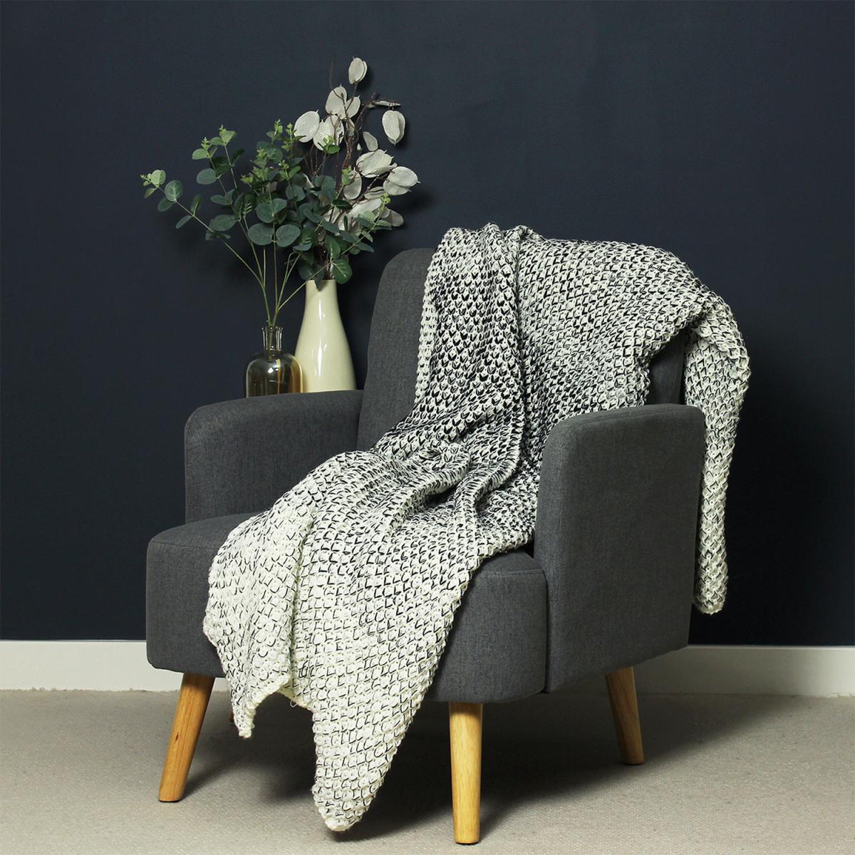 Multi-Tonal Chunky Knit Throw - Ochre – image 8