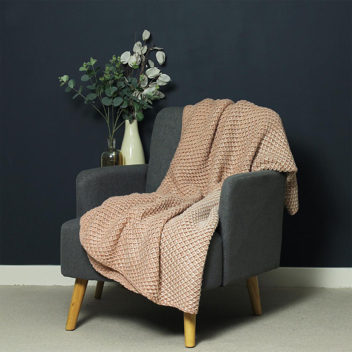 Multi-Tonal Chunky Knit Throw - Ochre – image 10