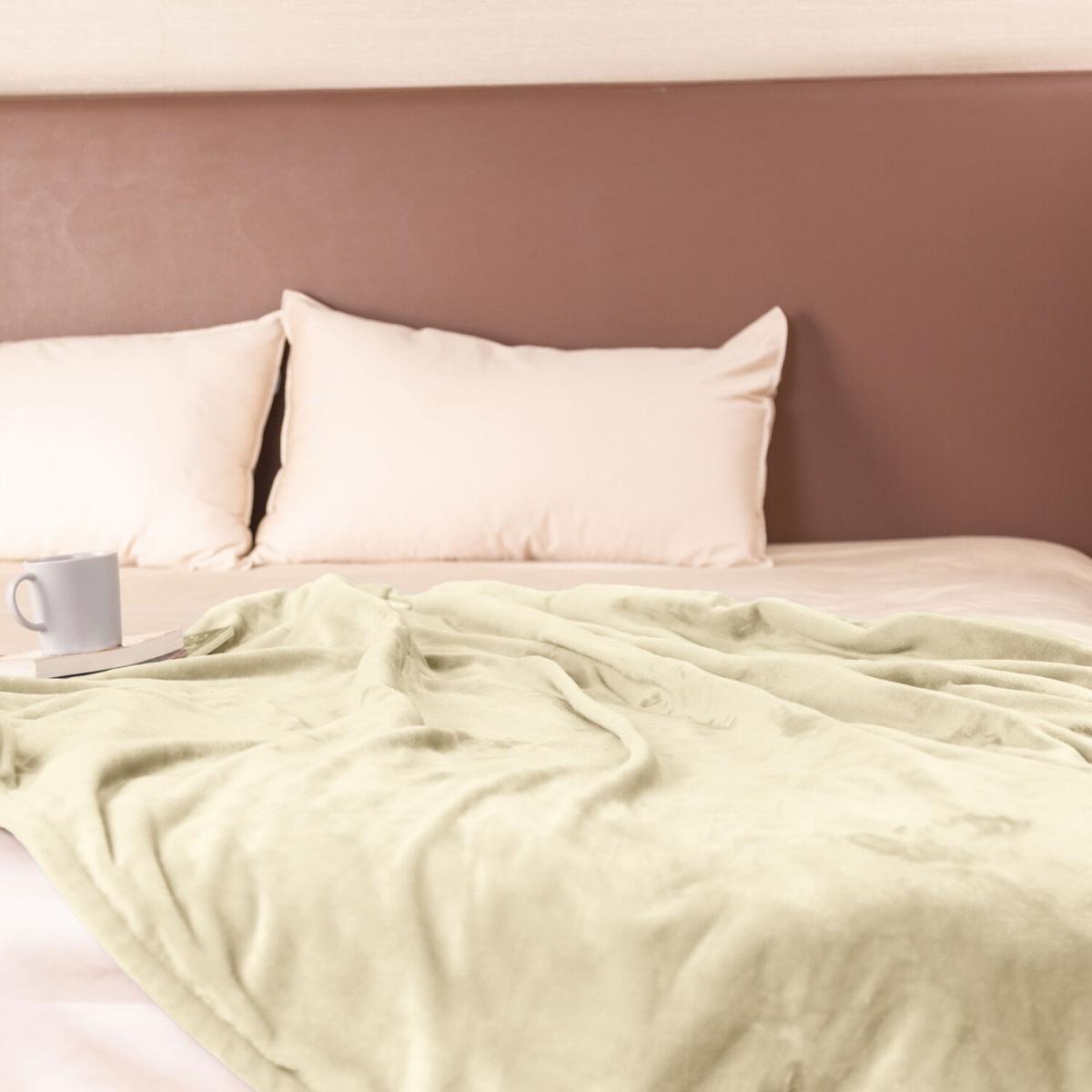 Neo Electric Heated Throw Over Blanket - Reversible - Beige – image 6