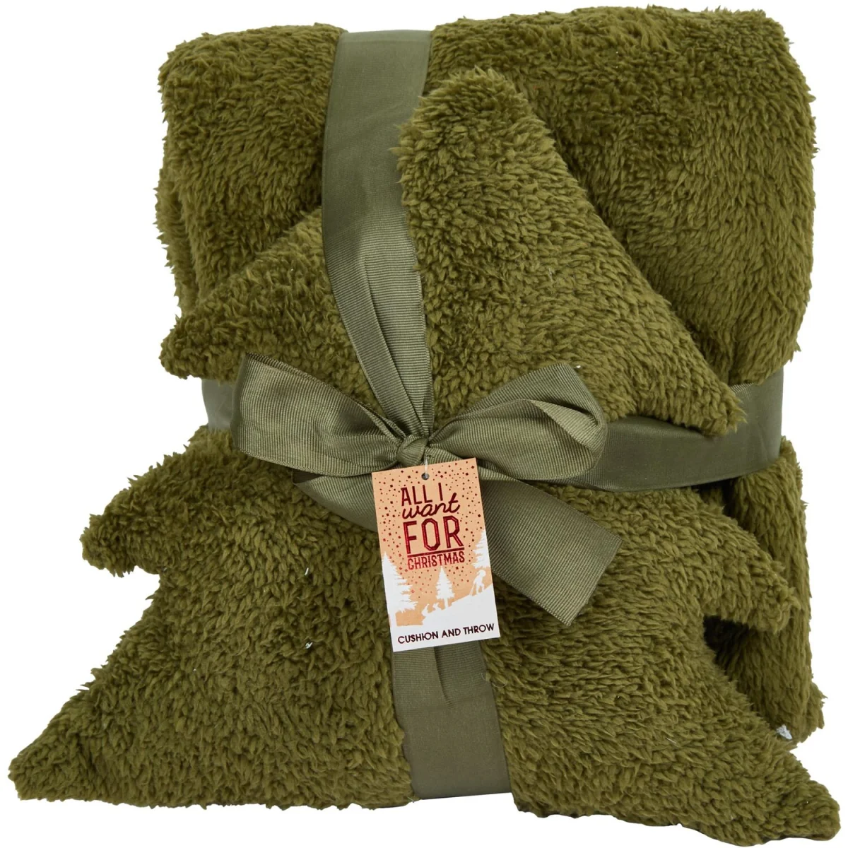Christmas Tree Cushion and Throw Set - Green – image 2