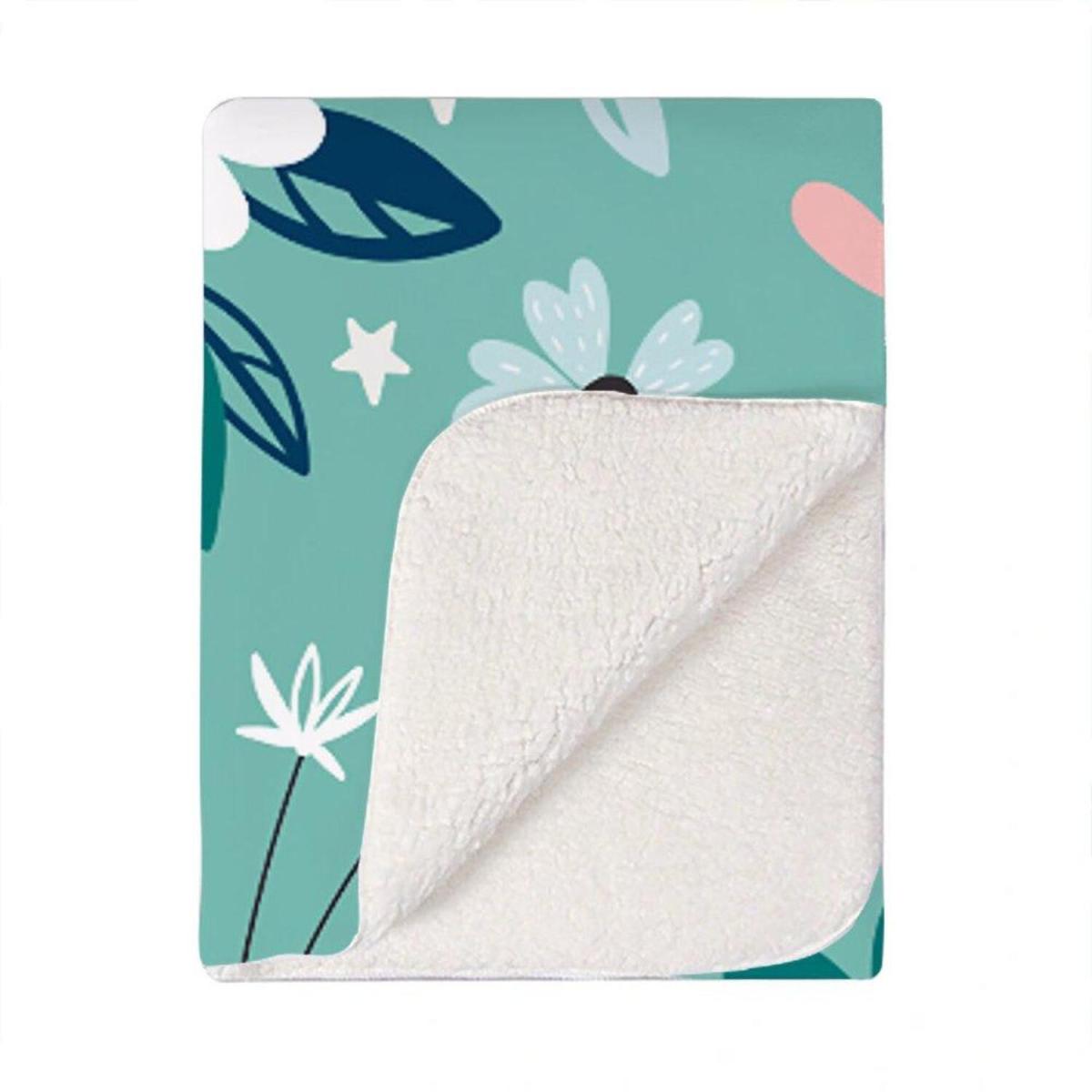 Garden Summer Flowers Blanket - Green – image 2