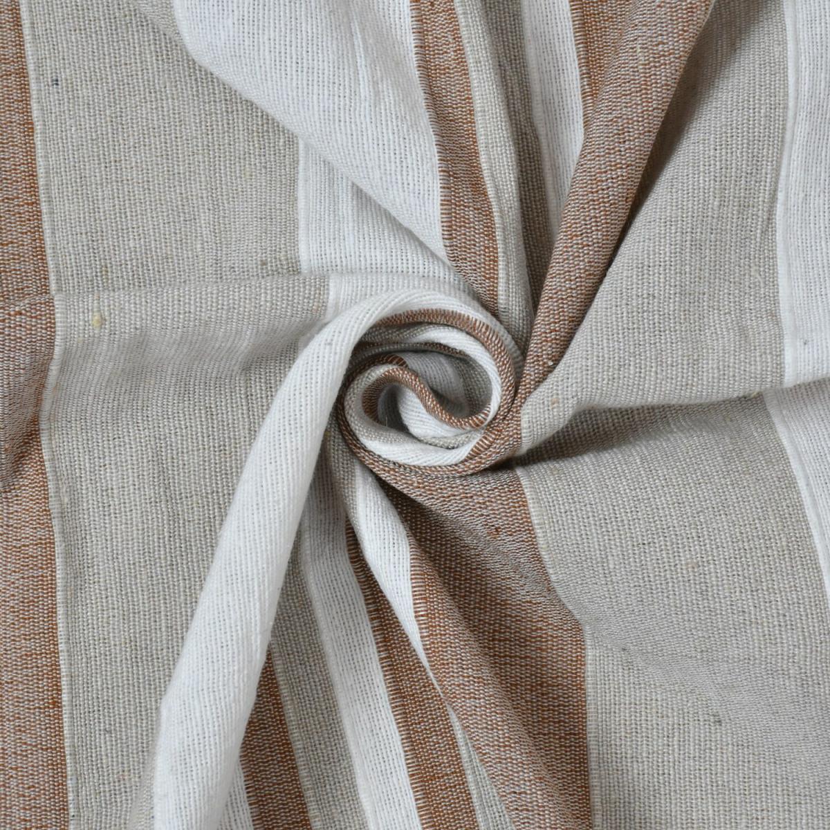 Striped Throw Over - Pure Cotton - BrownGrey – image 2