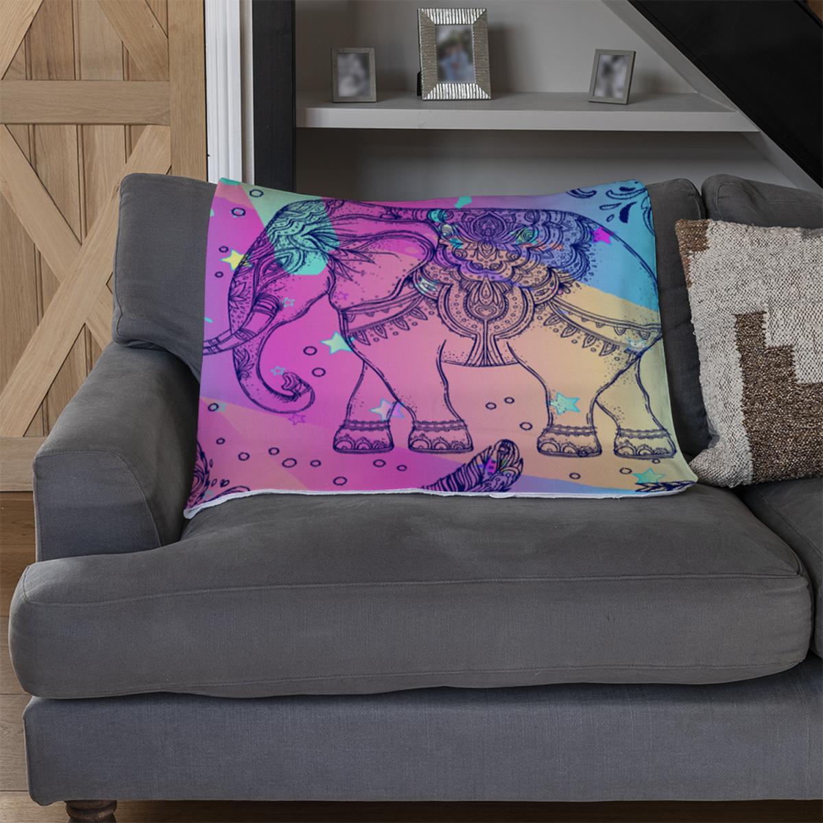Colorful Rainbow Blanket - Blue – image 3