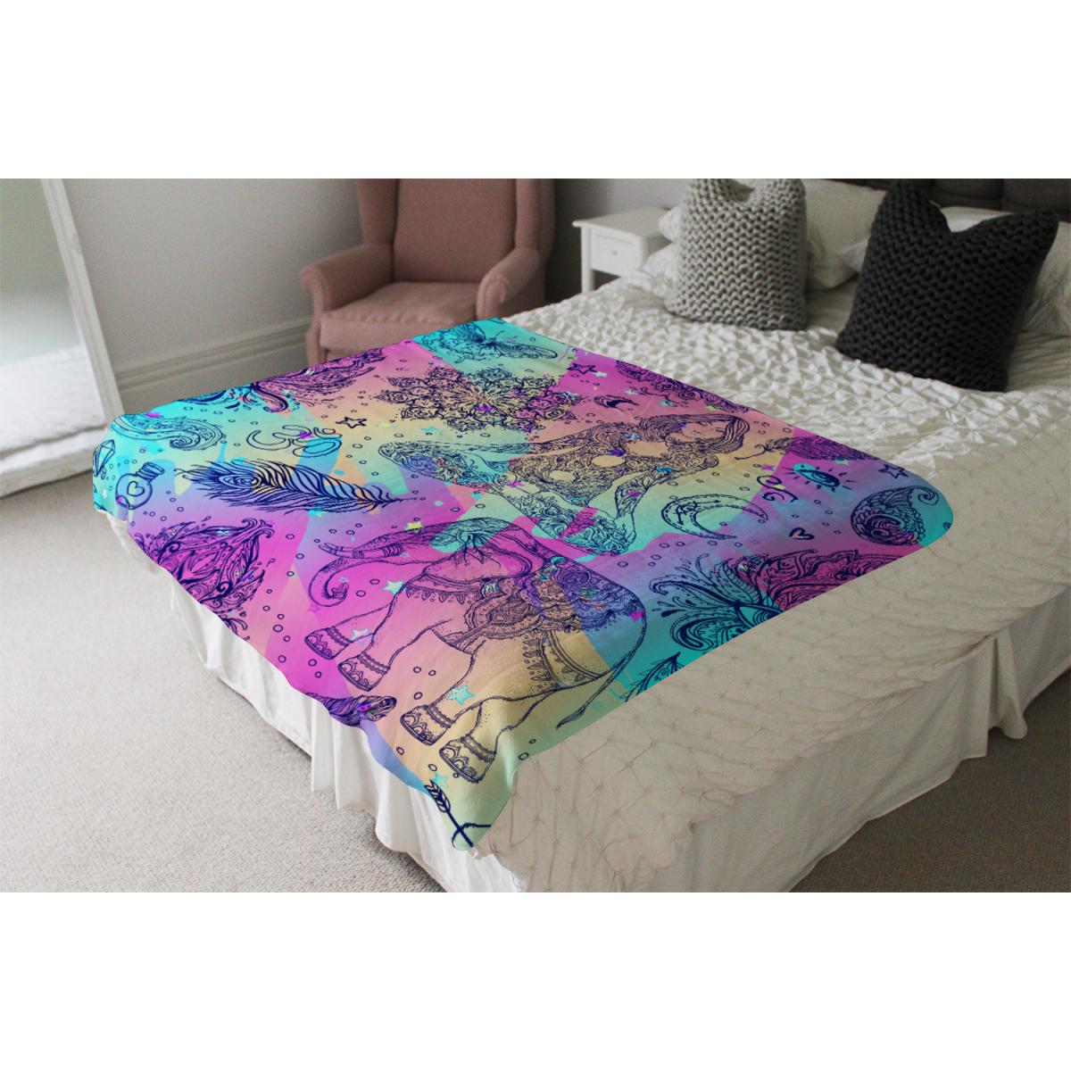 Colorful Rainbow Blanket - Blue – image 4