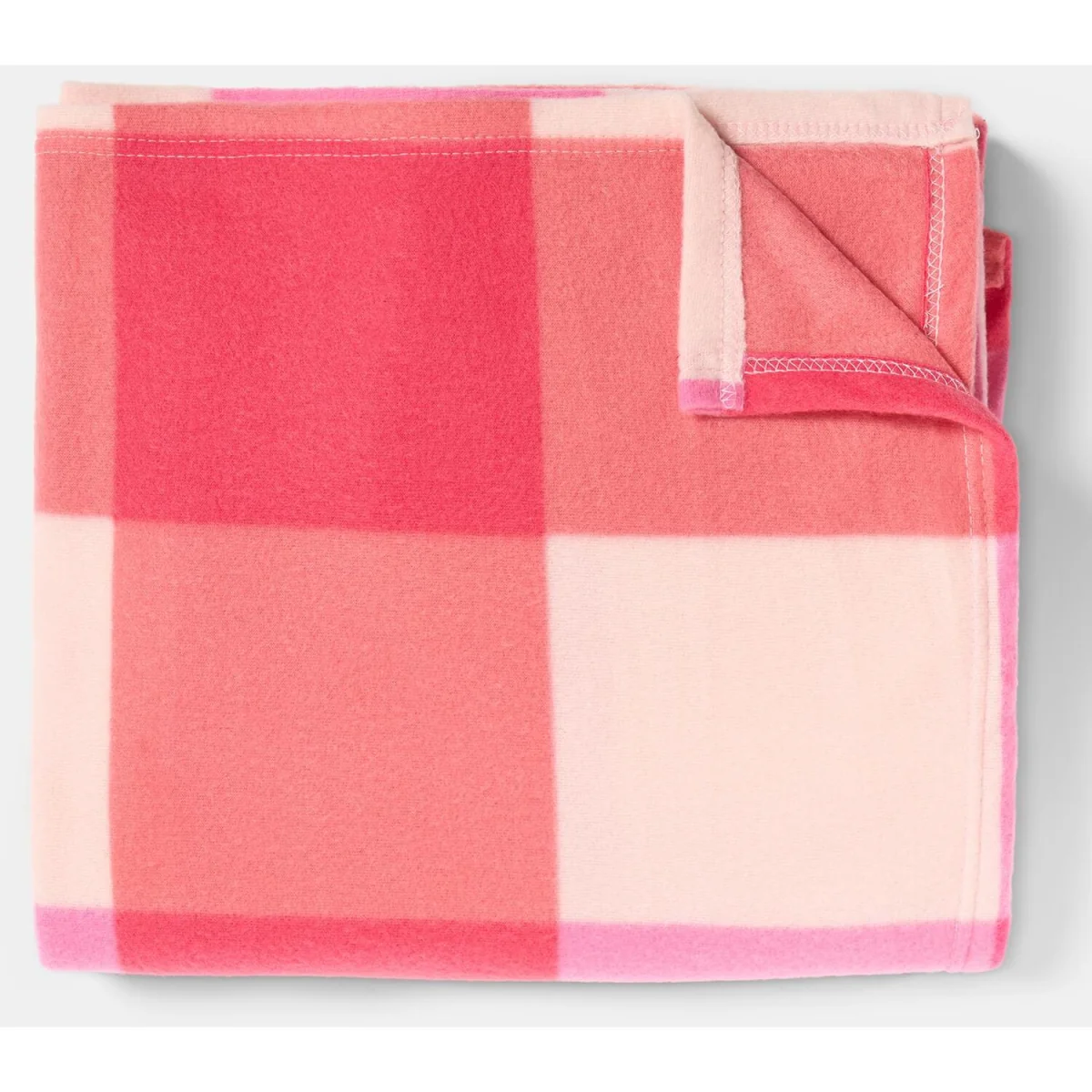 OHS Gingham Print Fleece Throw - Pink/Orange – image 6
