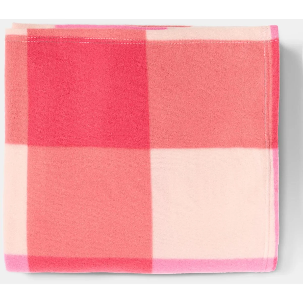 OHS Gingham Print Fleece Throw - Pink/Orange – image 7