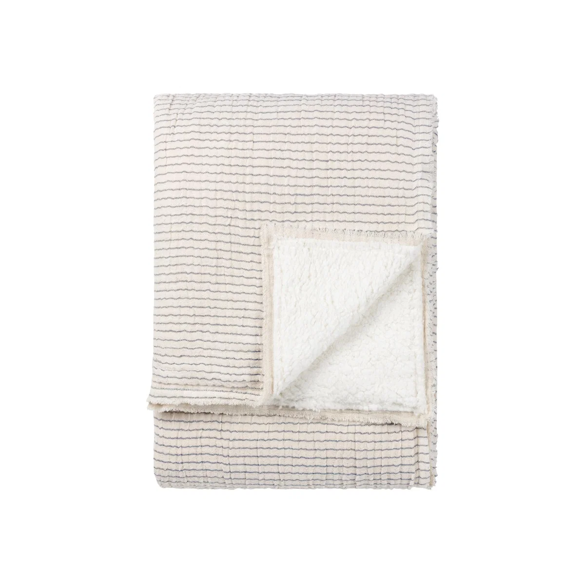 Skye Sherpa Stripe Throw - Natural/Ink