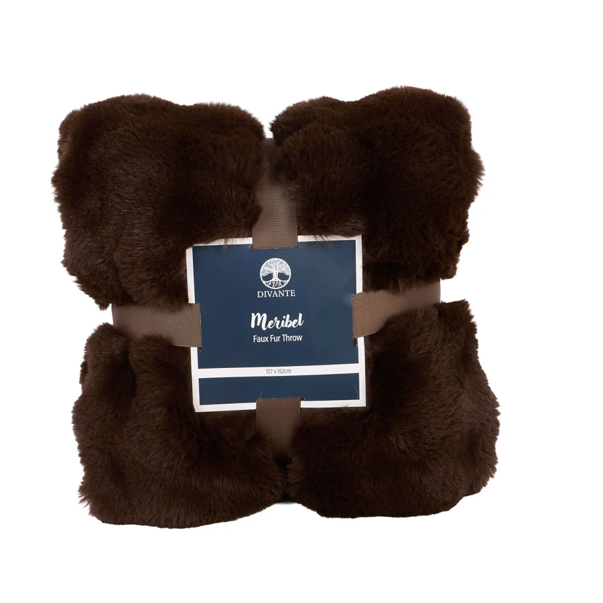 Meribel Faux Fur Plush Throw - Chocolate – image 2