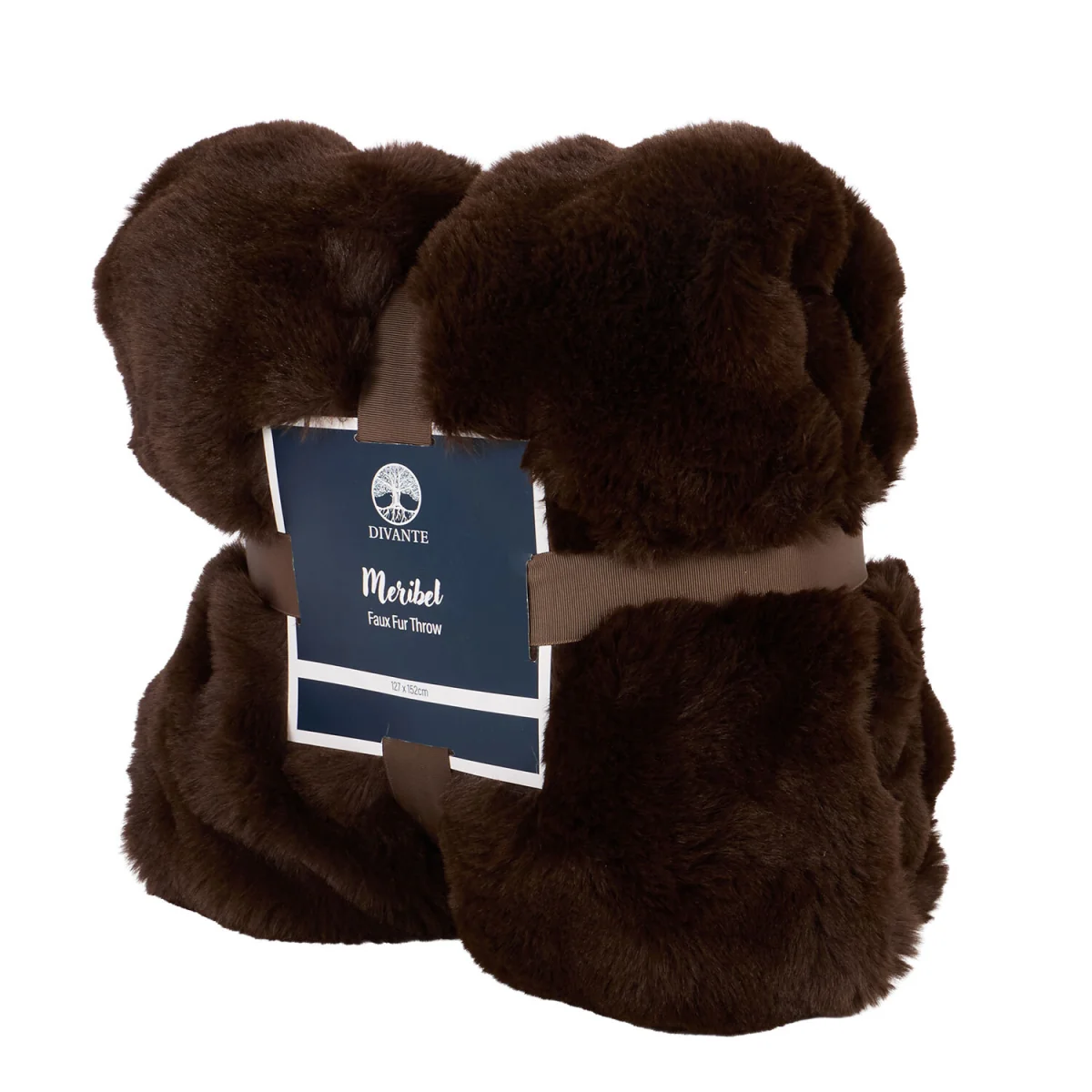 Meribel Faux Fur Plush Throw - Chocolate – image 3