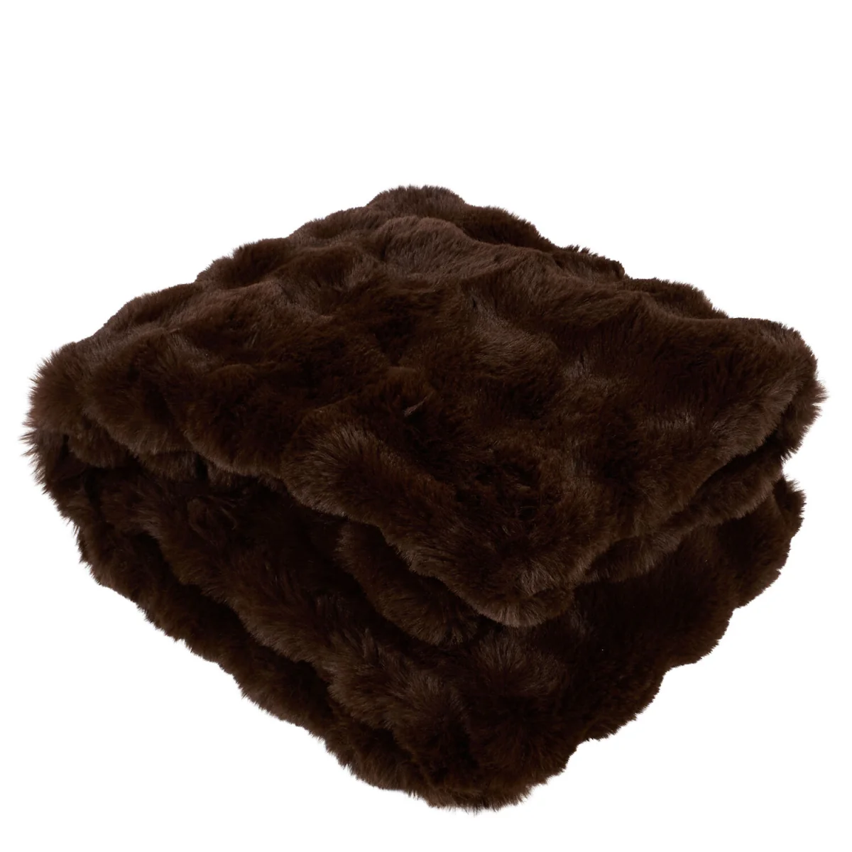 Meribel Faux Fur Plush Throw - Chocolate – image 7