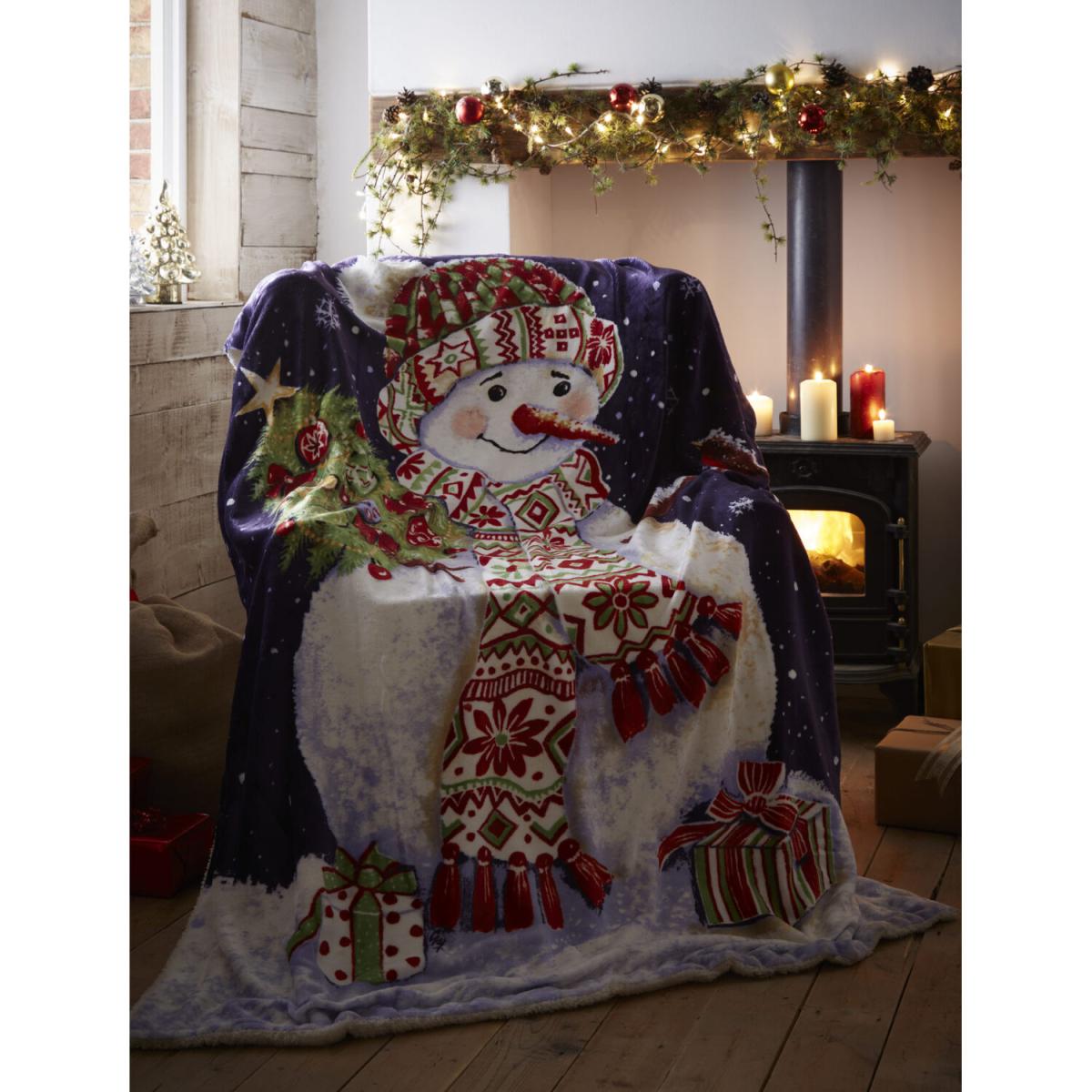Happy Snowman Throw 130x170 cm - Multi – image 2