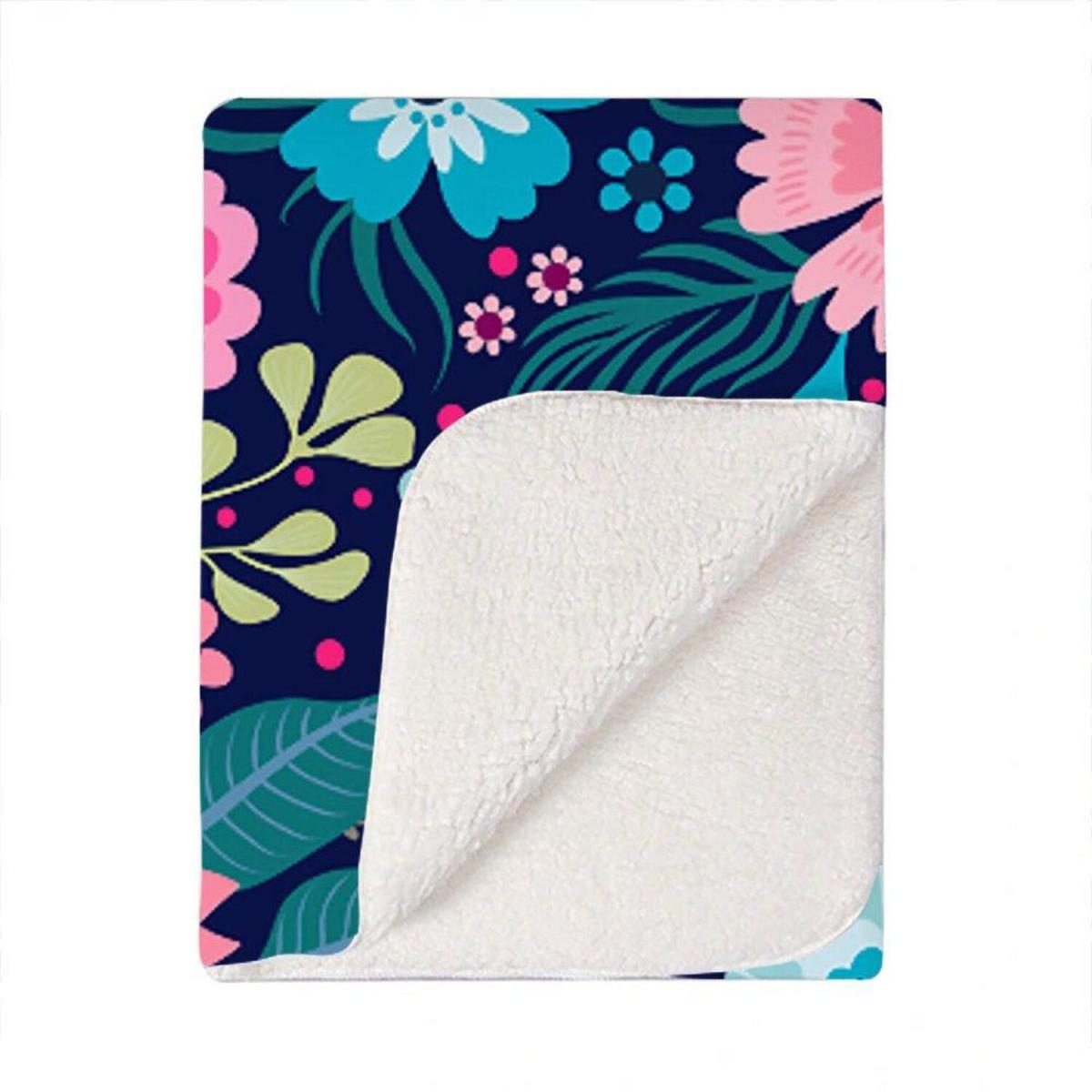 Cute Colourful Flower Pattern Blanket - Pink – image 2