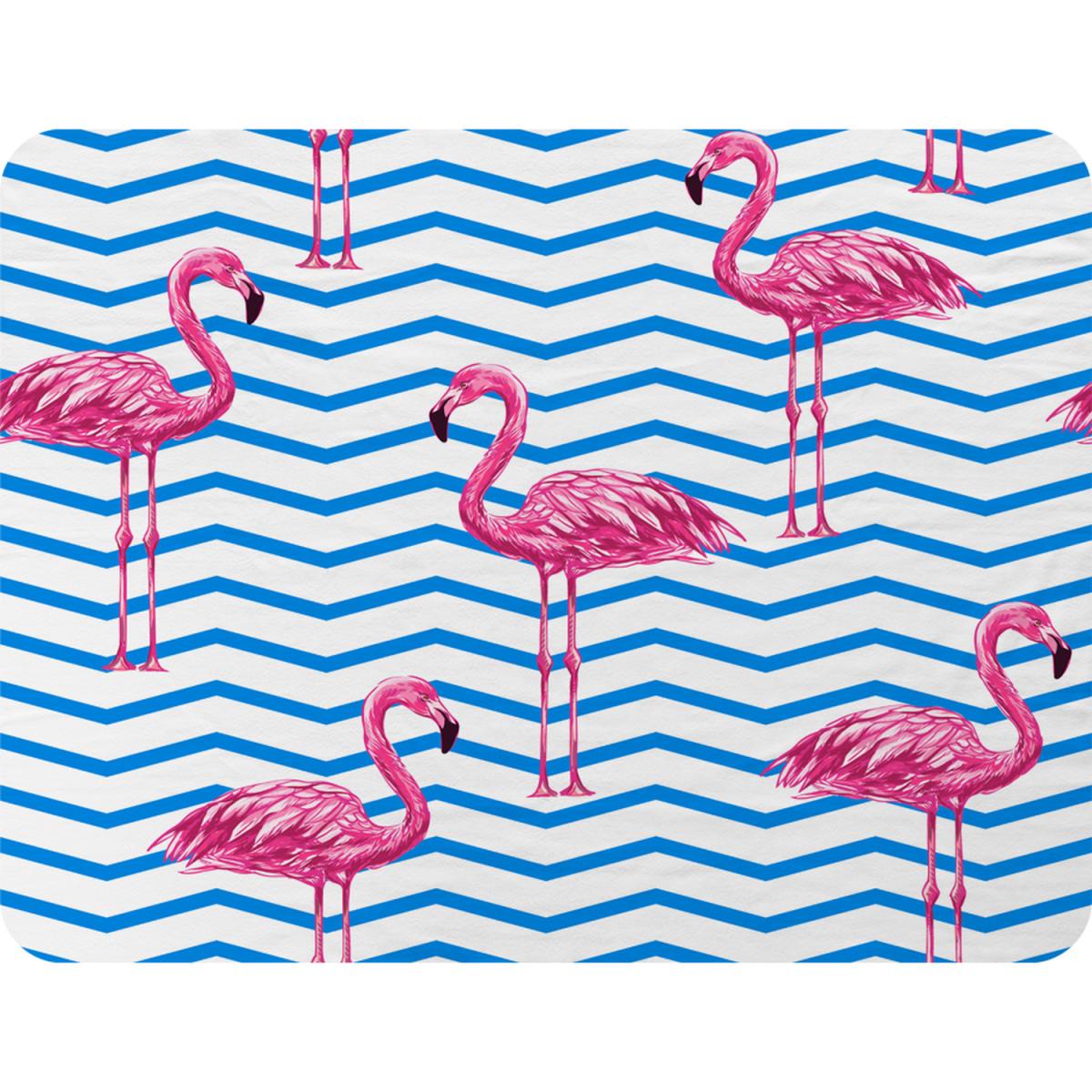Flamingo Blue Geometric Lines Blanket - Blue – image 2