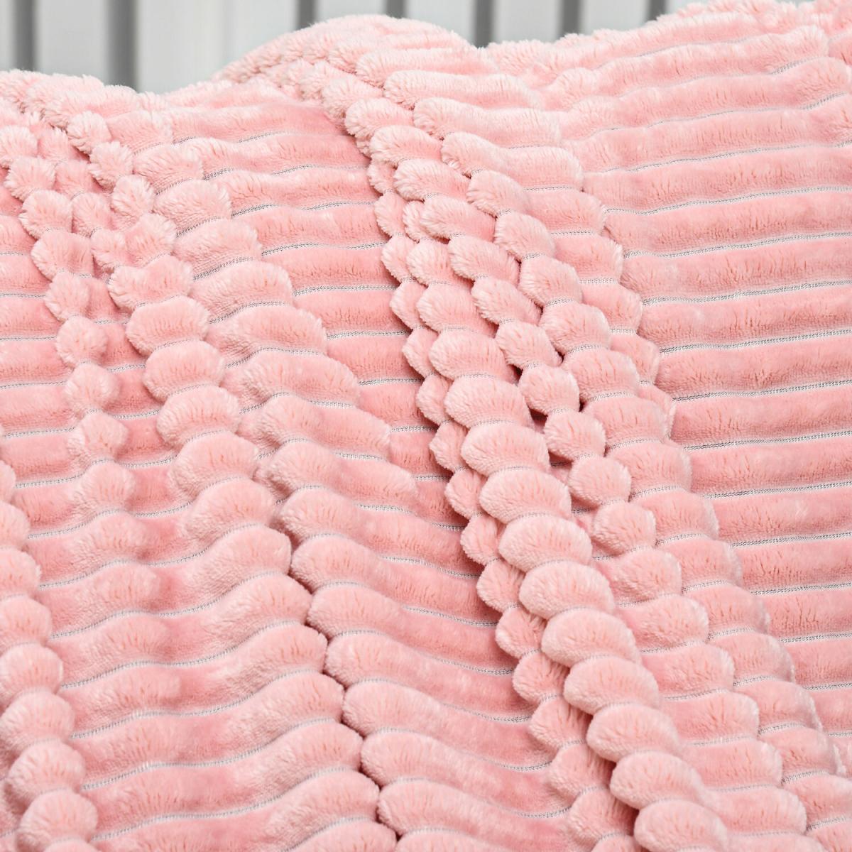 Flannel Fleece Blanket Throw Blanket for Bed - Pink / 230cm – image 8