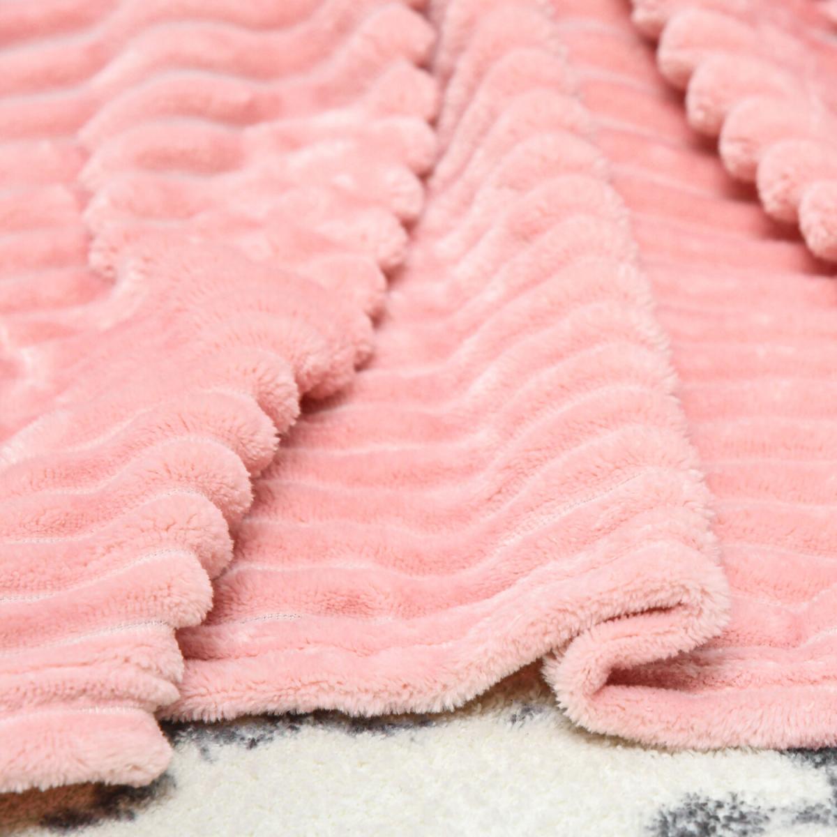 Flannel Fleece Blanket Throw Blanket for Bed - Pink / 230cm – image 9