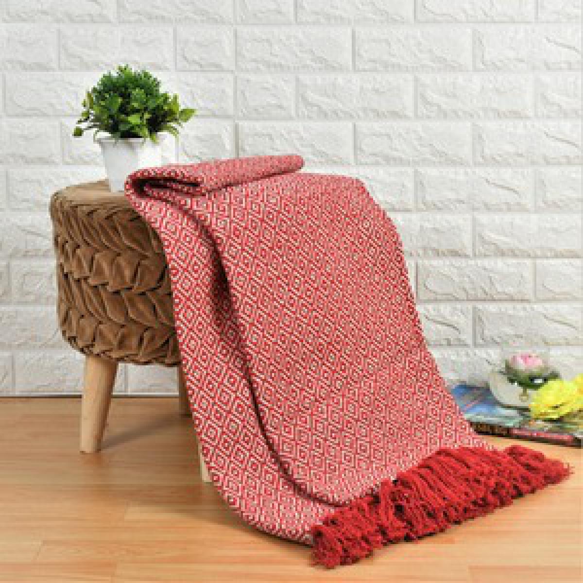 Falcon Diamond Large Cotton Throw Over - Dark Grey Silver – image 2