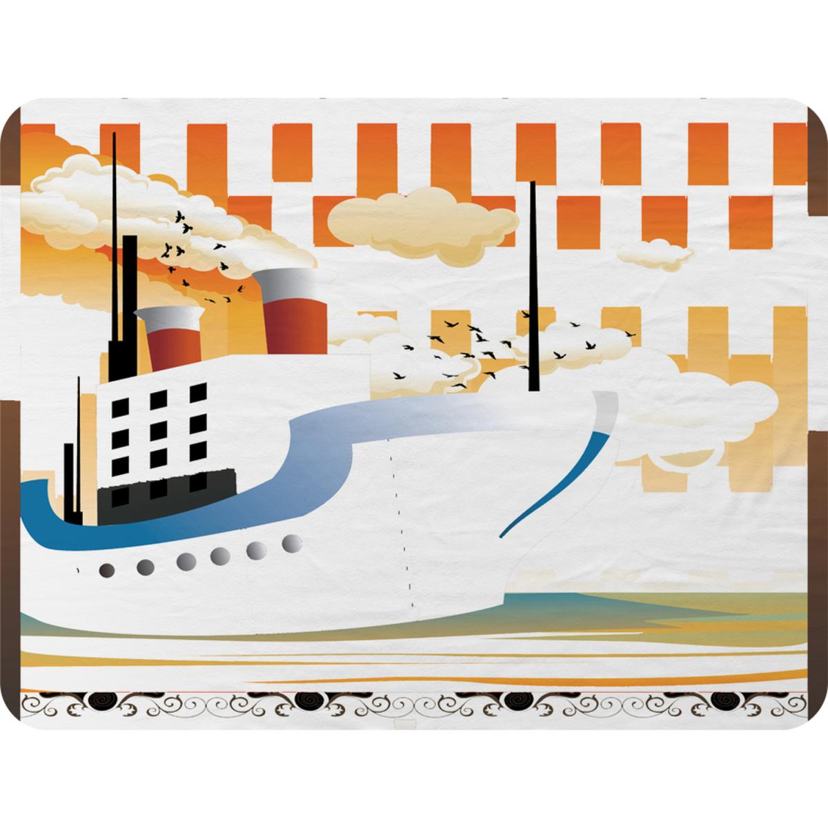 Art Deco Ship Blanket - Orange – image 2