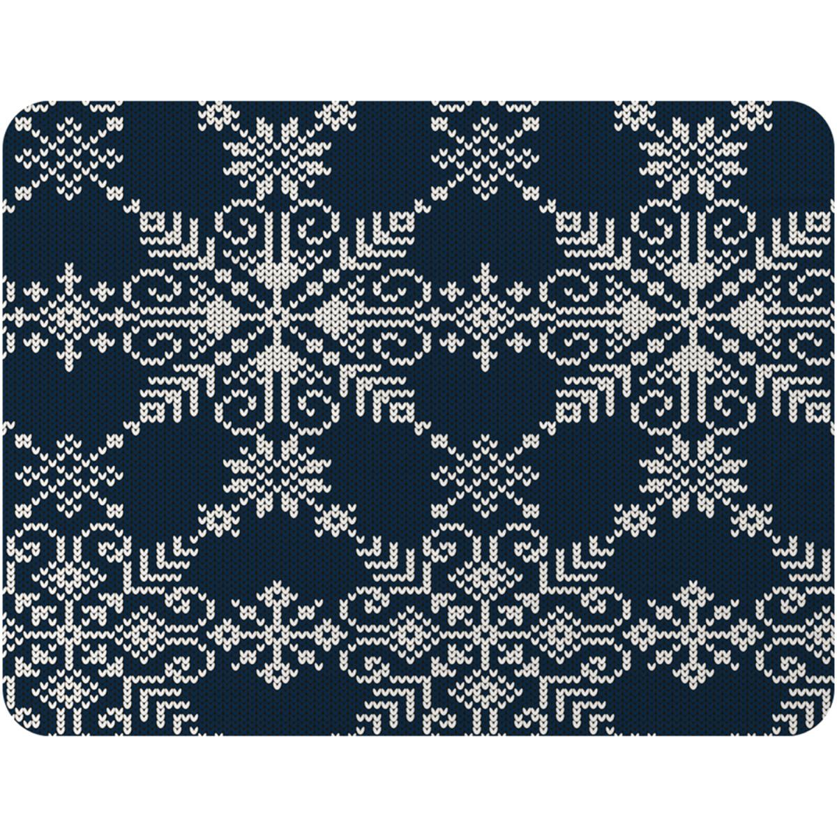 Knitted Pattern Of White Snowflakes Soft Blanket - Blue – image 2
