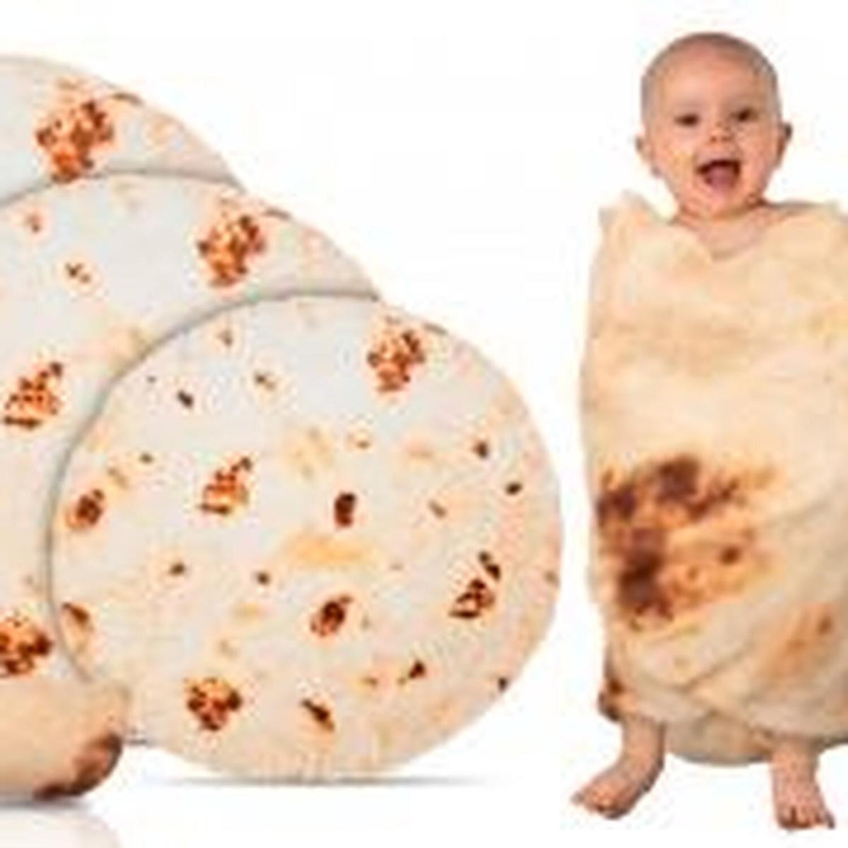 Haven Soft Baby Round Flour Burritos Tortilla Flannel Blanket - Brown / 120cm – image 3