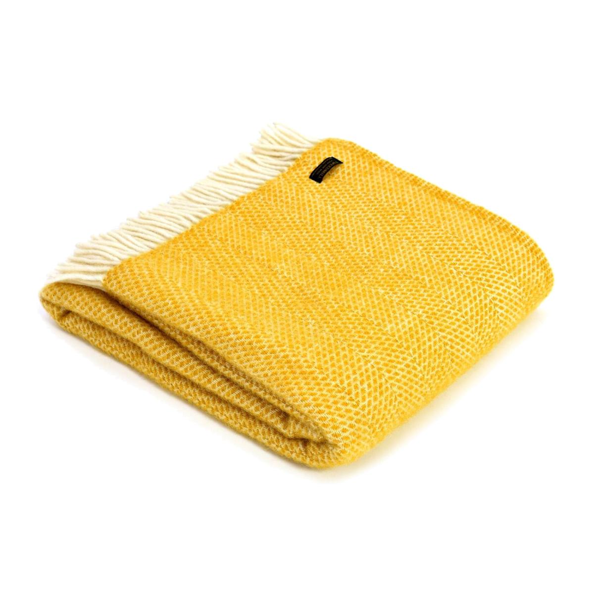 Beehive Wool Throw - Yellow