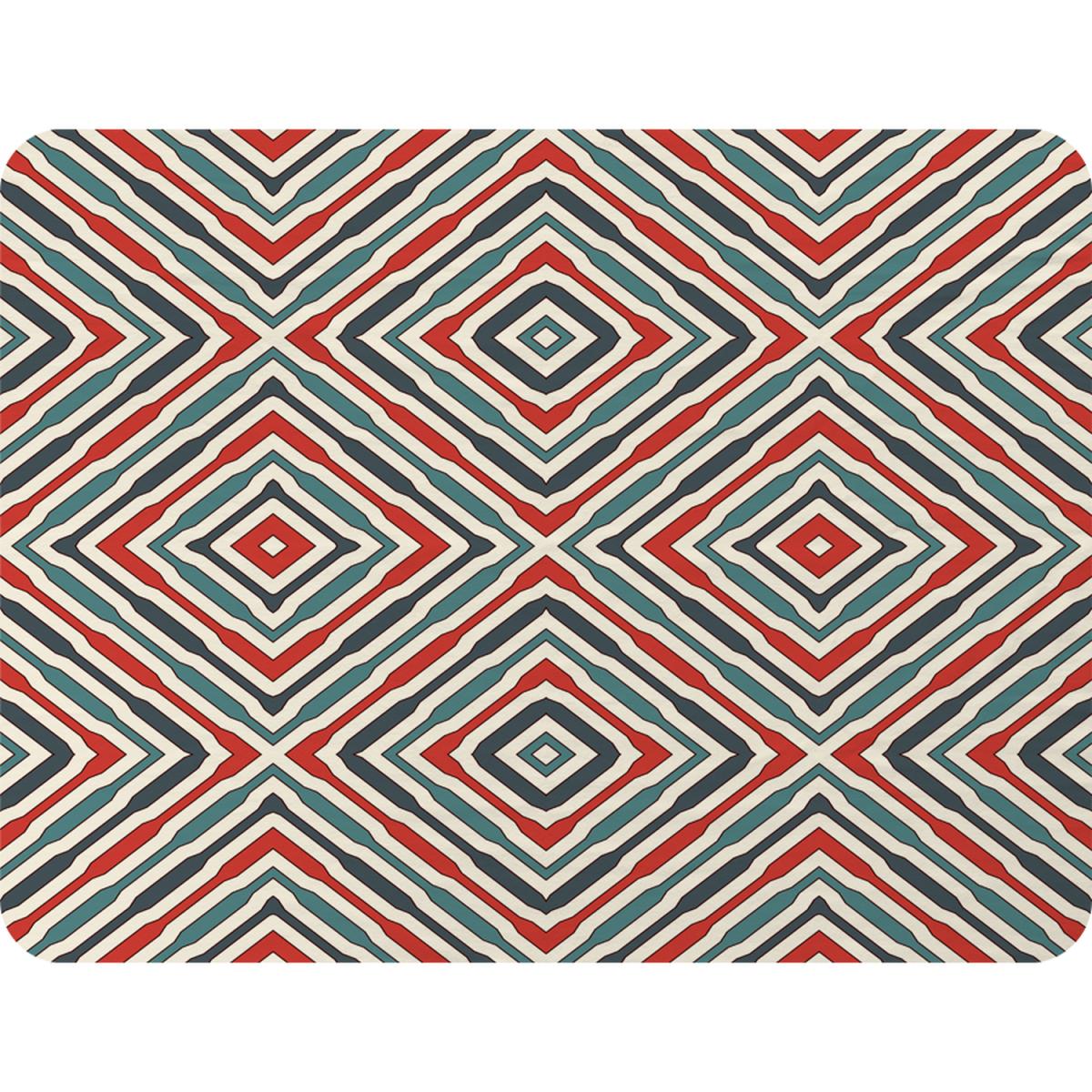 Repeated Squares And Rhombuses Blanket - Red – image 2
