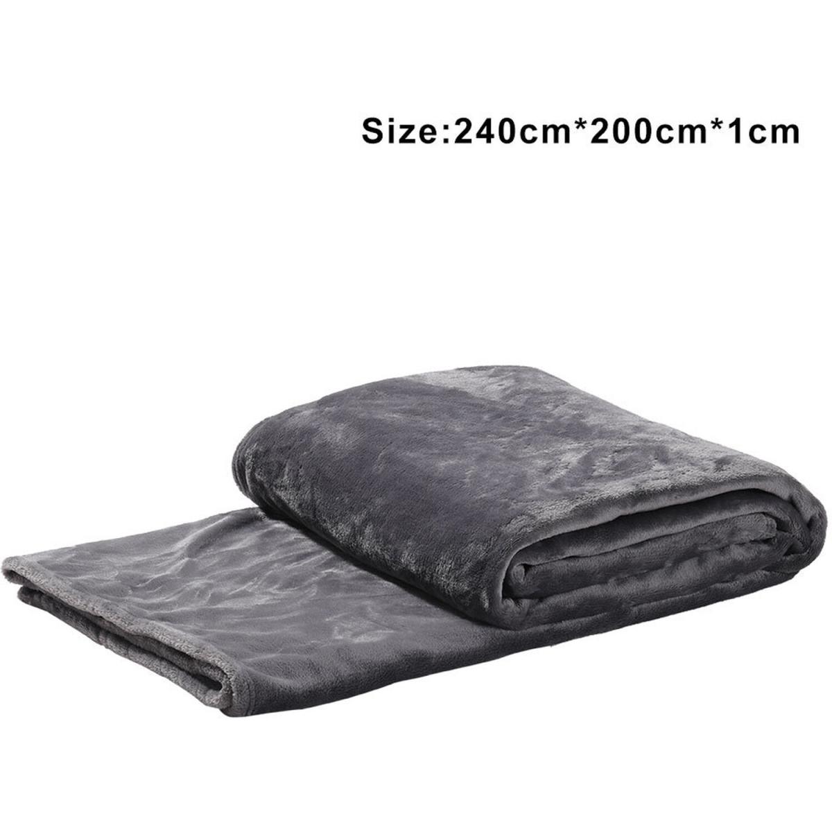 Luxury Shaggy Flannel Fleece Throw Blanket  - Grey – image 2