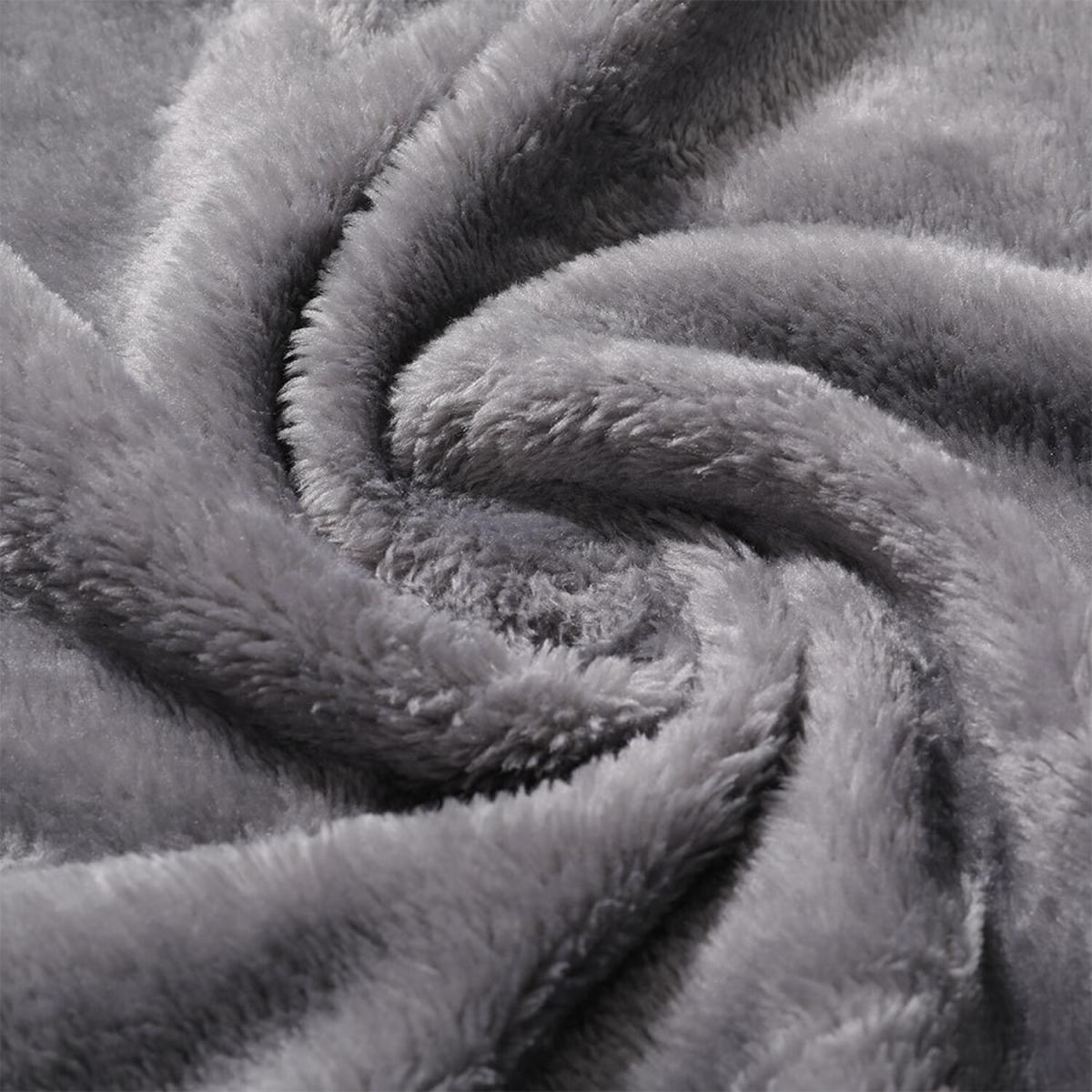 Luxury Shaggy Flannel Fleece Throw Blanket  - Grey – image 6
