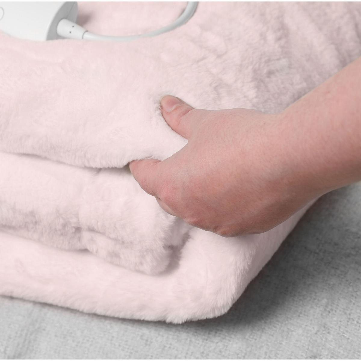 Rabbit Faux Fur Electric Blanket - Blush – image 2