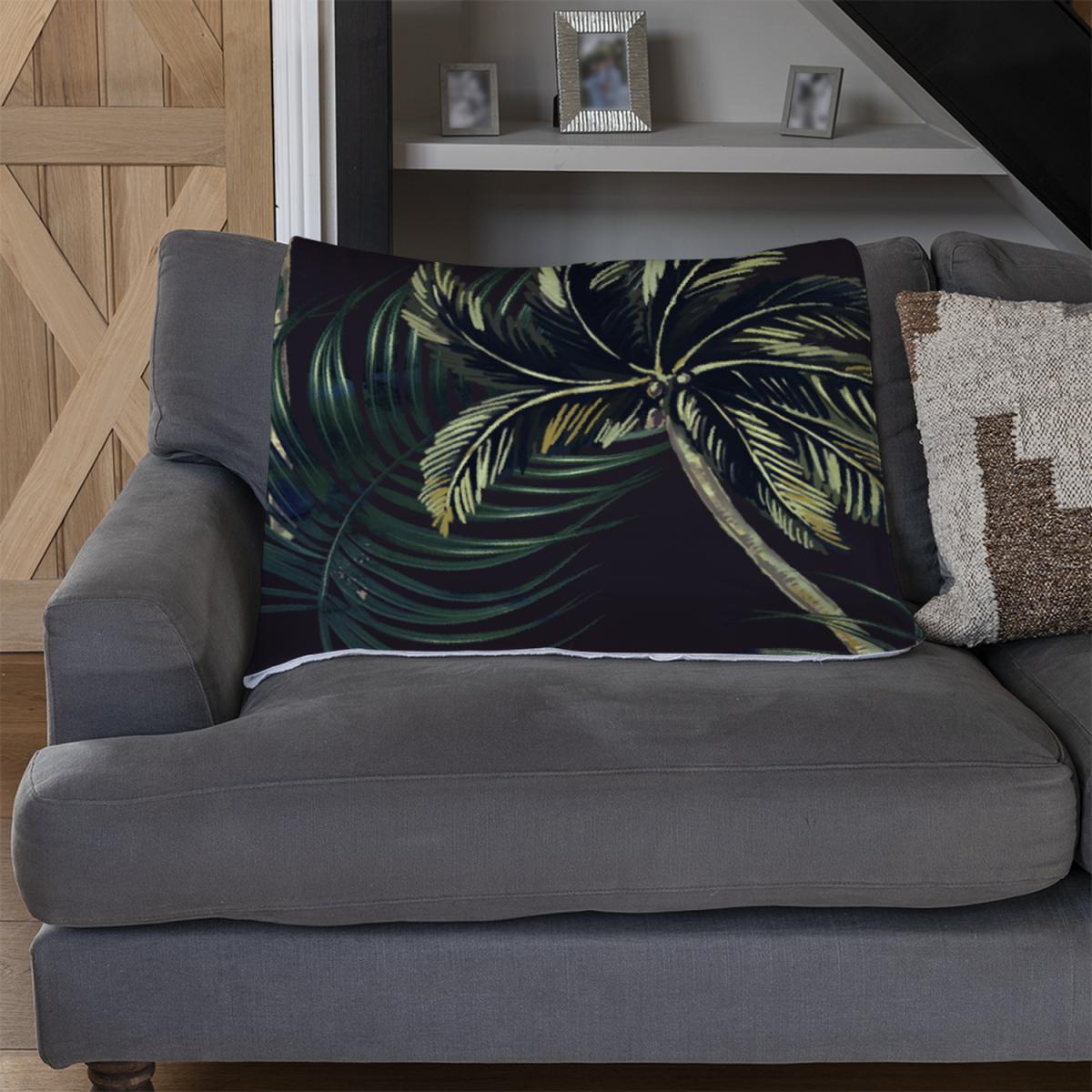 Green Palm On Black Blanket - Black – image 3