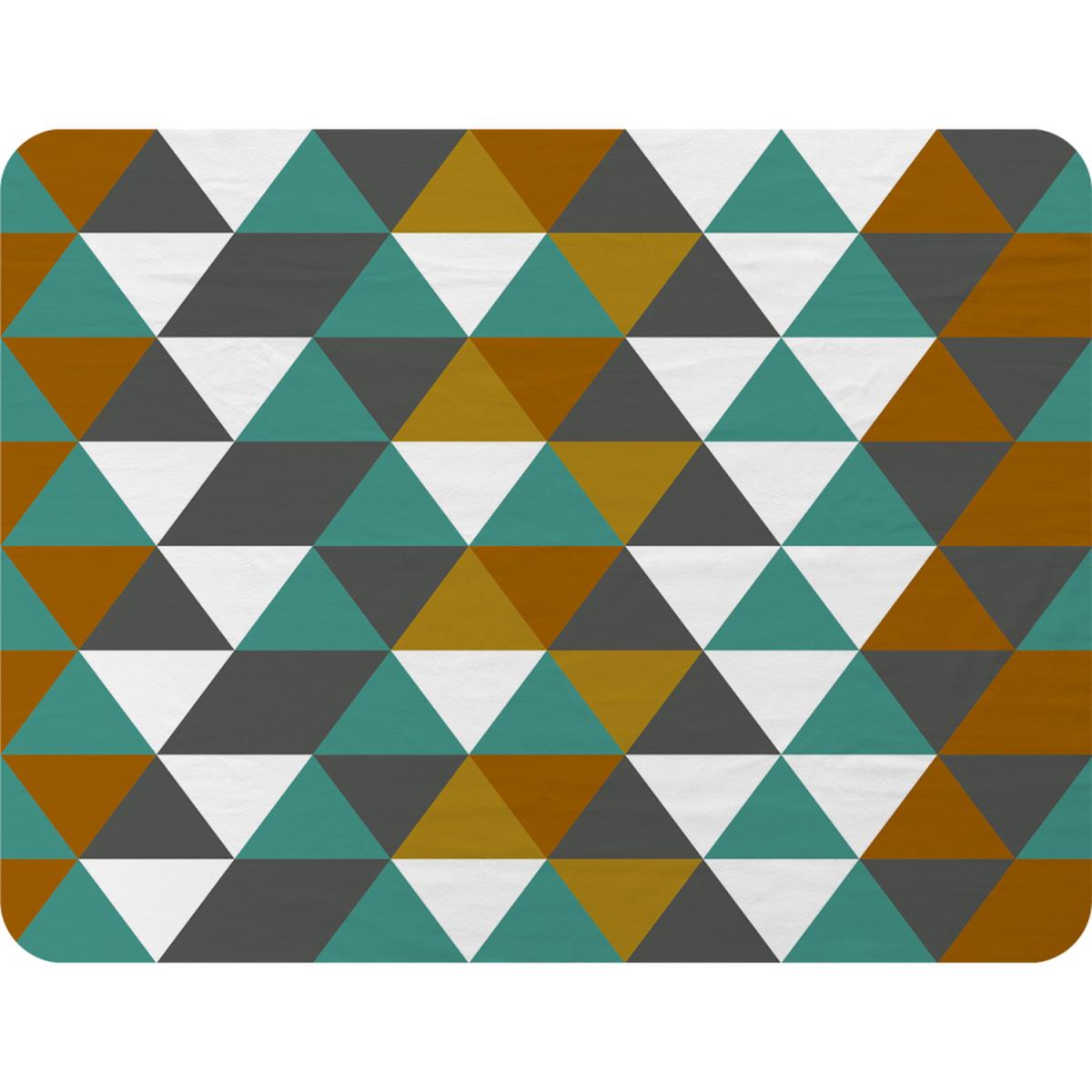 Autumn Geometric Triangles Blanket - Green – image 2