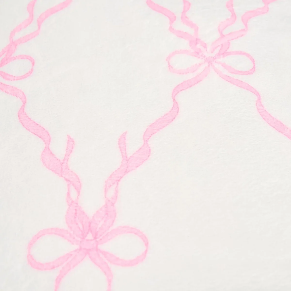 OHS Bow Print Ultra Soft Throw - White/Pink – image 5