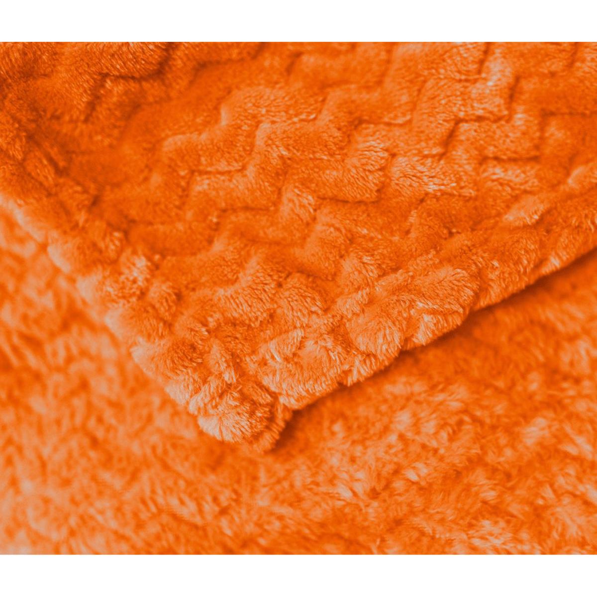 Snug Soft Chevron Patterned Blanket Mink Throw - Orange / 127x152 – image 3