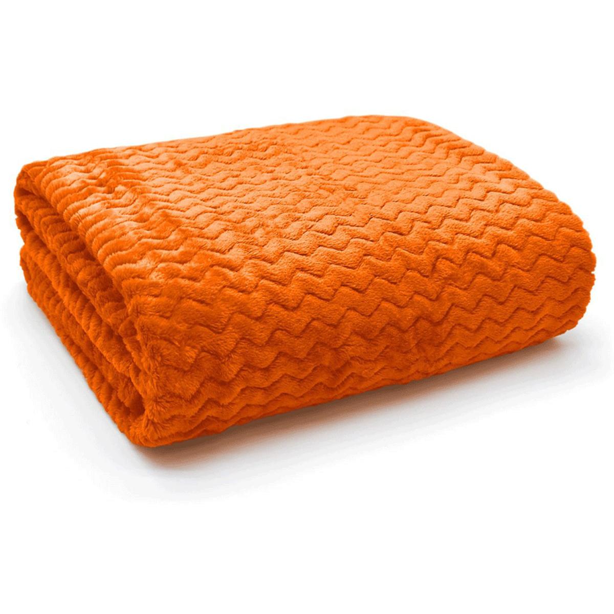 Snug Soft Chevron Patterned Blanket Mink Throw - Orange / 127x152 – image 4