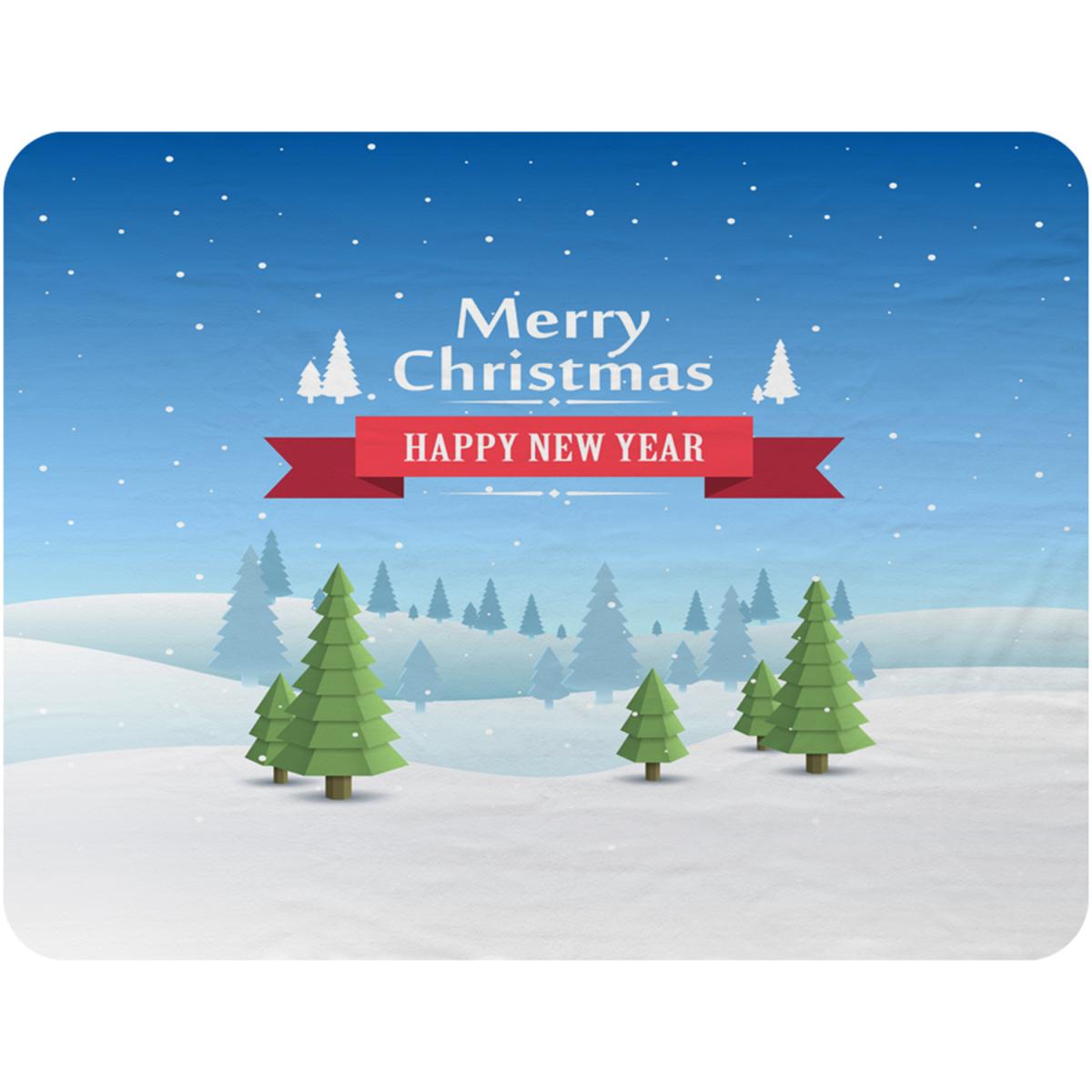Merry Christmas Cover Art Soft Blanket - Blue – image 2
