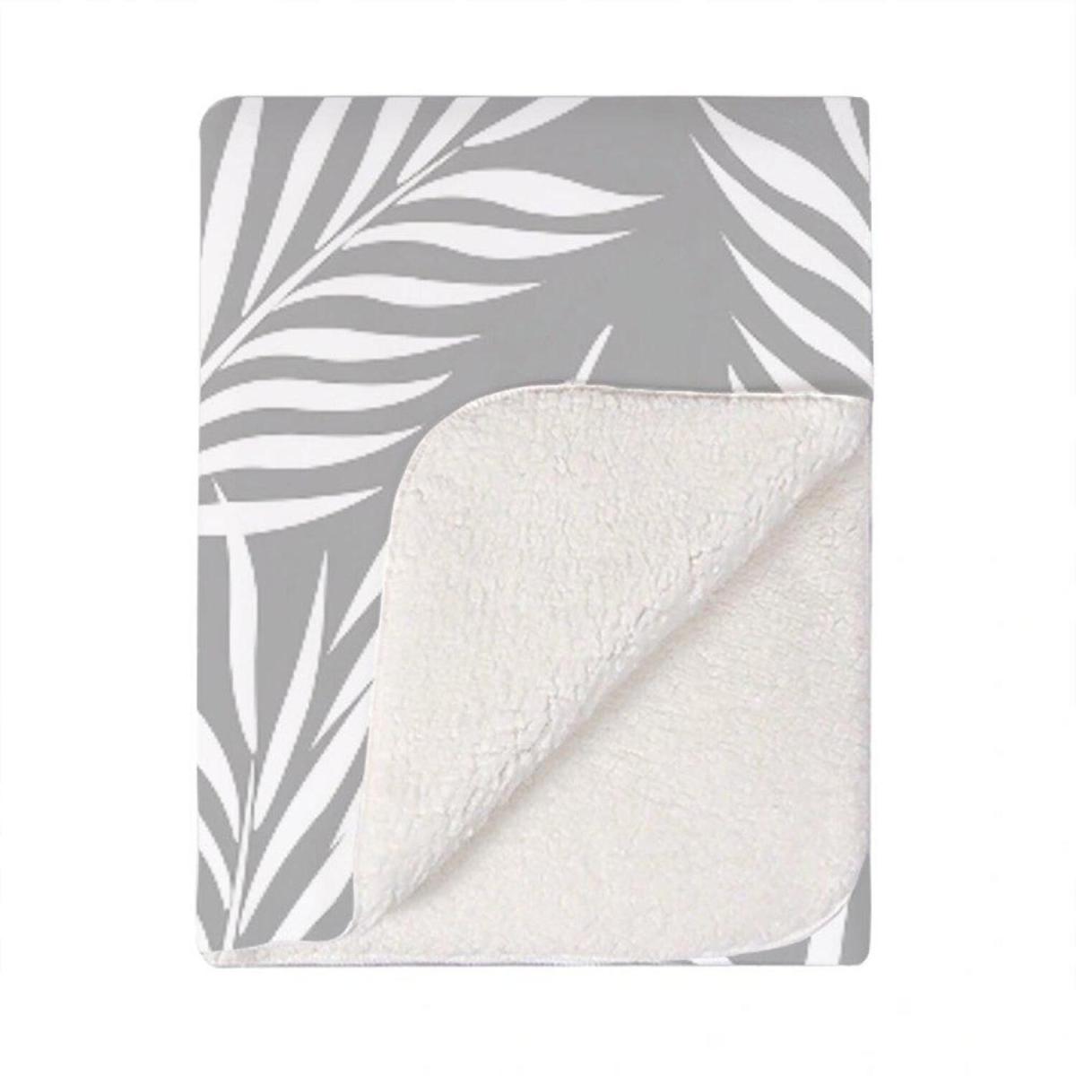 Palm Tree Leaves Blanket - Grey – image 2